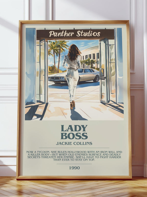 Lady Boss bookish print in frame leaning in hallway – romance wall art