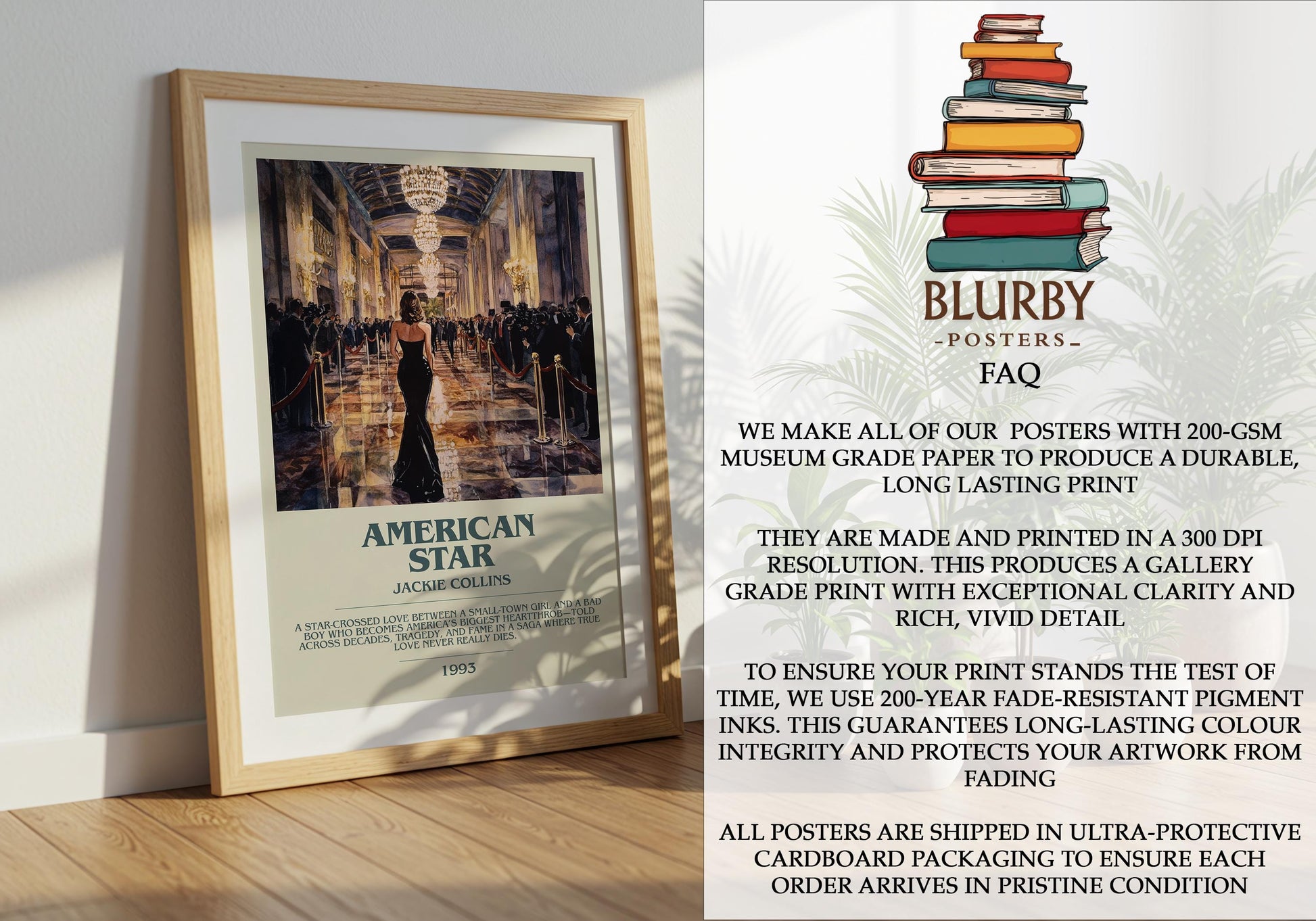 American Star by Jackie Collins | Descriptive Modern Book Art | Poster