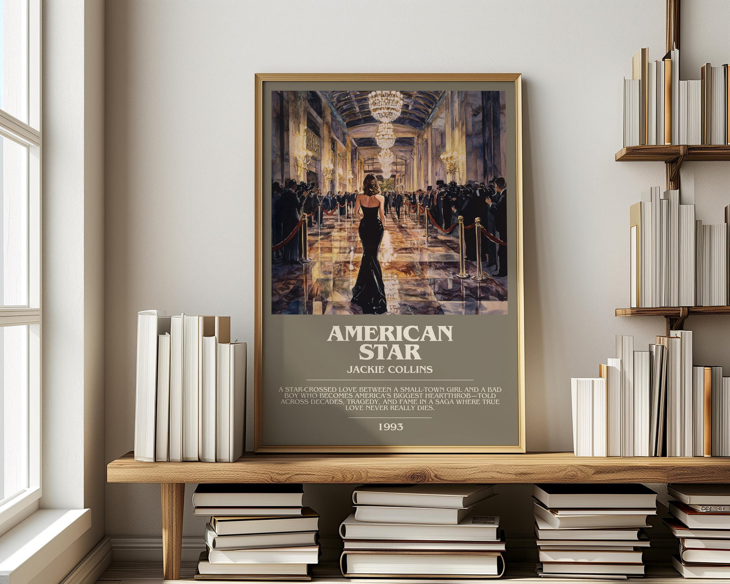 American Star by Jackie Collins | Descriptive Modern Book Art | Poster