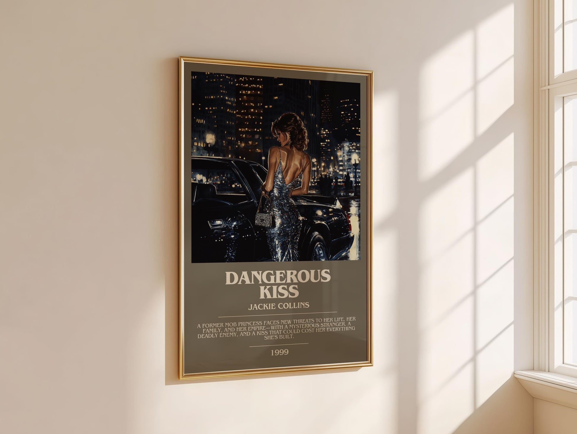 Dangerous Kiss by Jackie Collins | Descriptive Modern Book Art | Poster
