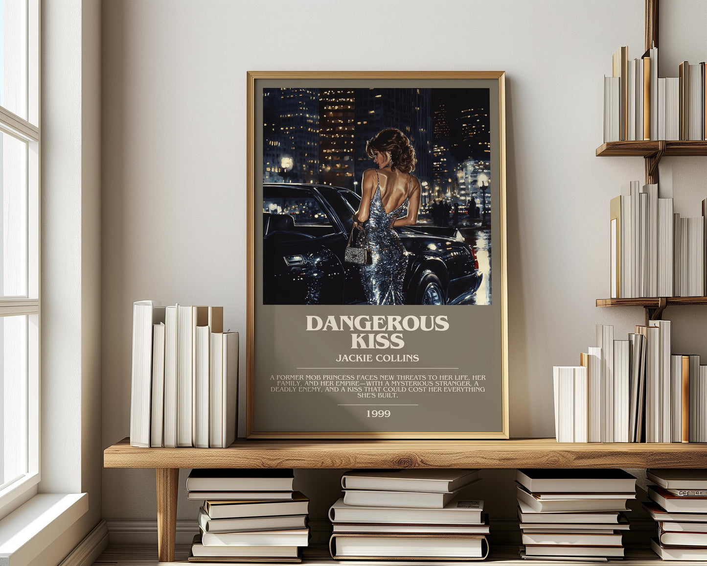 Dangerous Kiss by Jackie Collins | Descriptive Modern Book Art | Poster