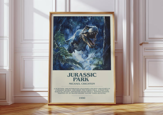 Jurassic Park by Michael Crichton | Descriptive Book Art | Poster