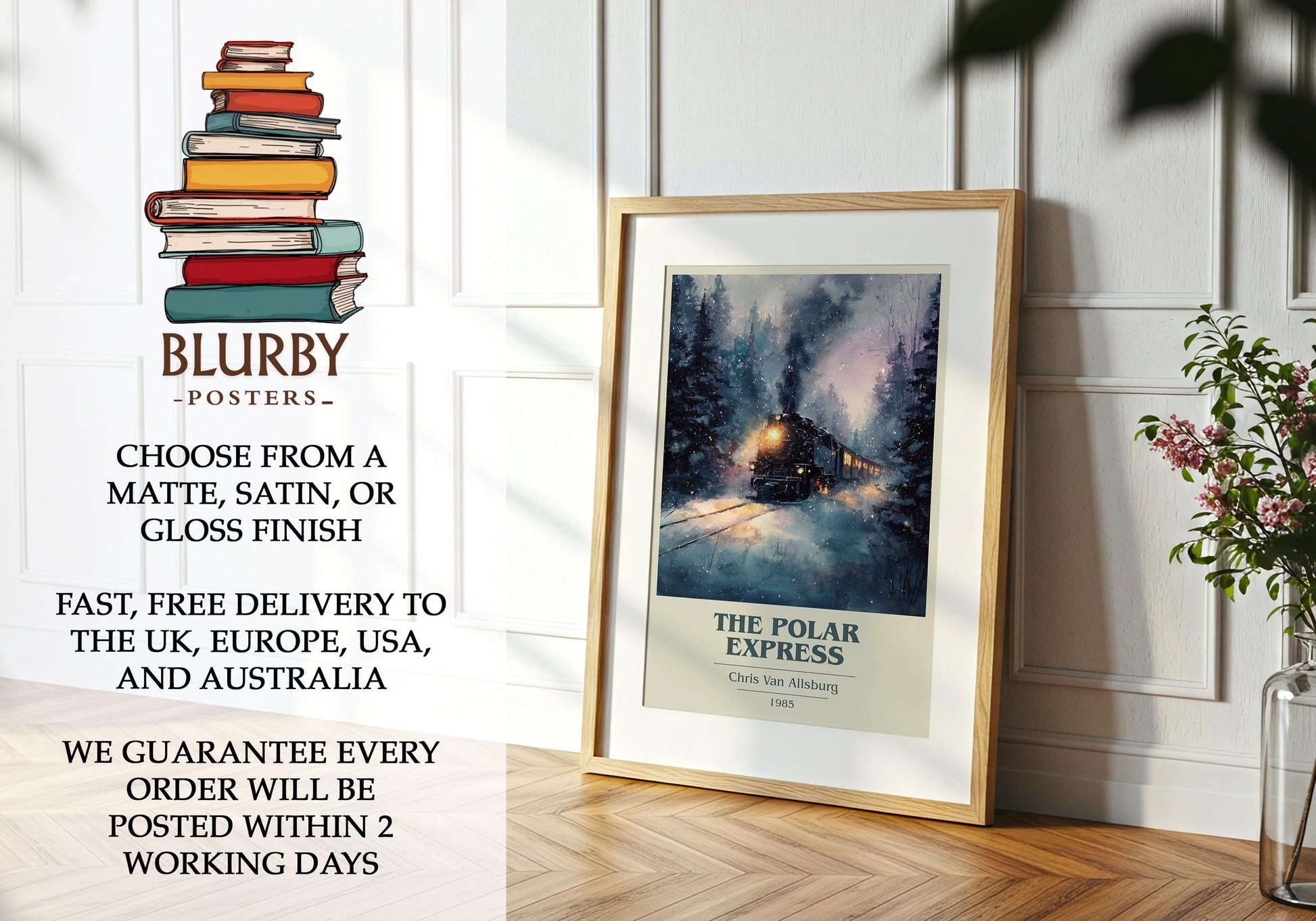 The Polar Express by Chris Van Allsburg | Book Poster | Literary Art Gift For Book Lover | Novel Inspired Wall Art