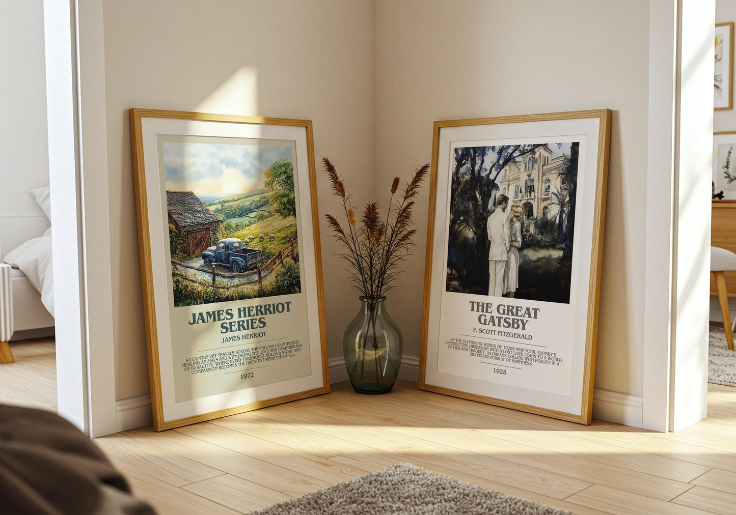 James Herriot Series bookish poster paired in gallery wall – literary art prints