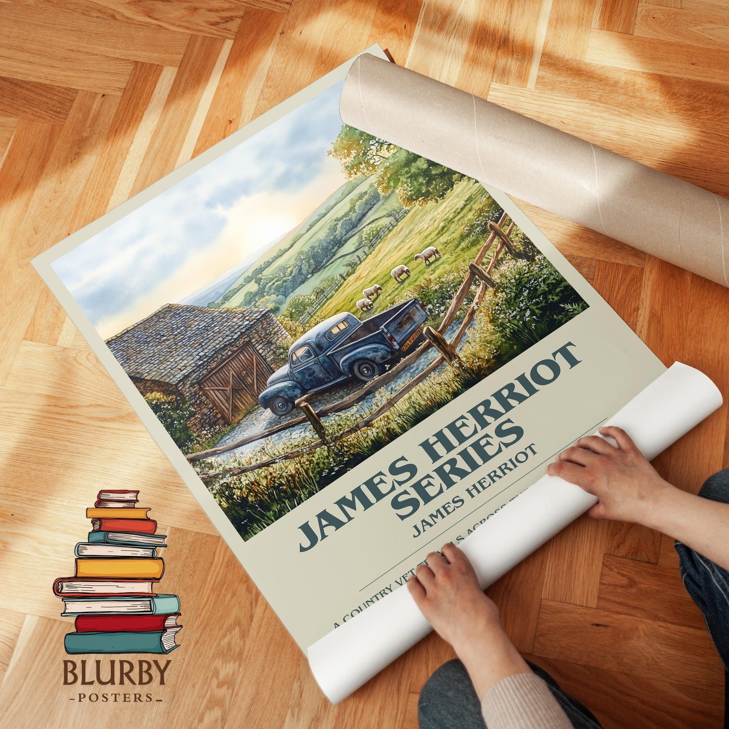 James Herriot Series book poster packaging – museum-quality print rolled in protective tube