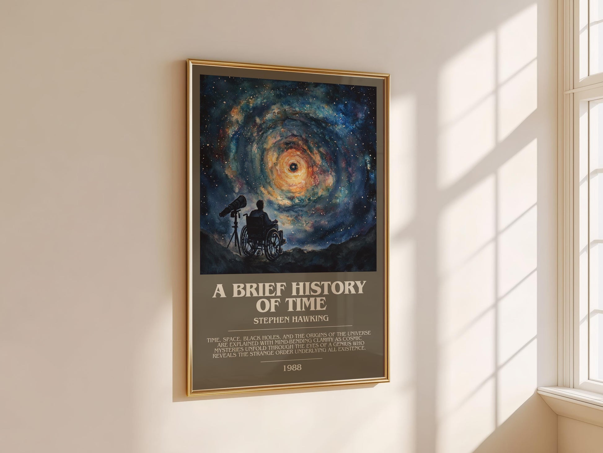 A Brief History of Time bookish book poster framed on wall – non fiction wall art