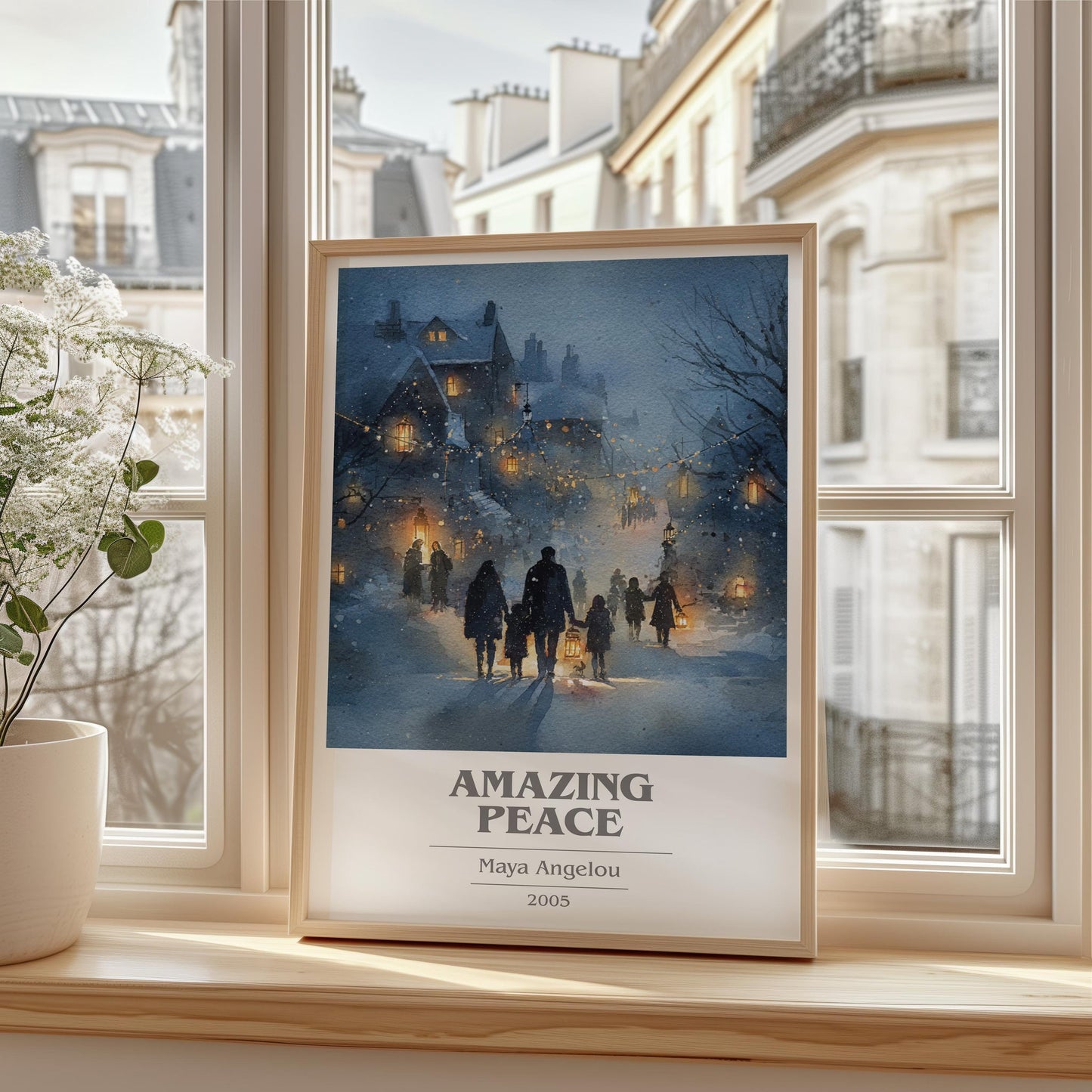 Amazing Peace book cover book poster framed on wall – poetry wall art