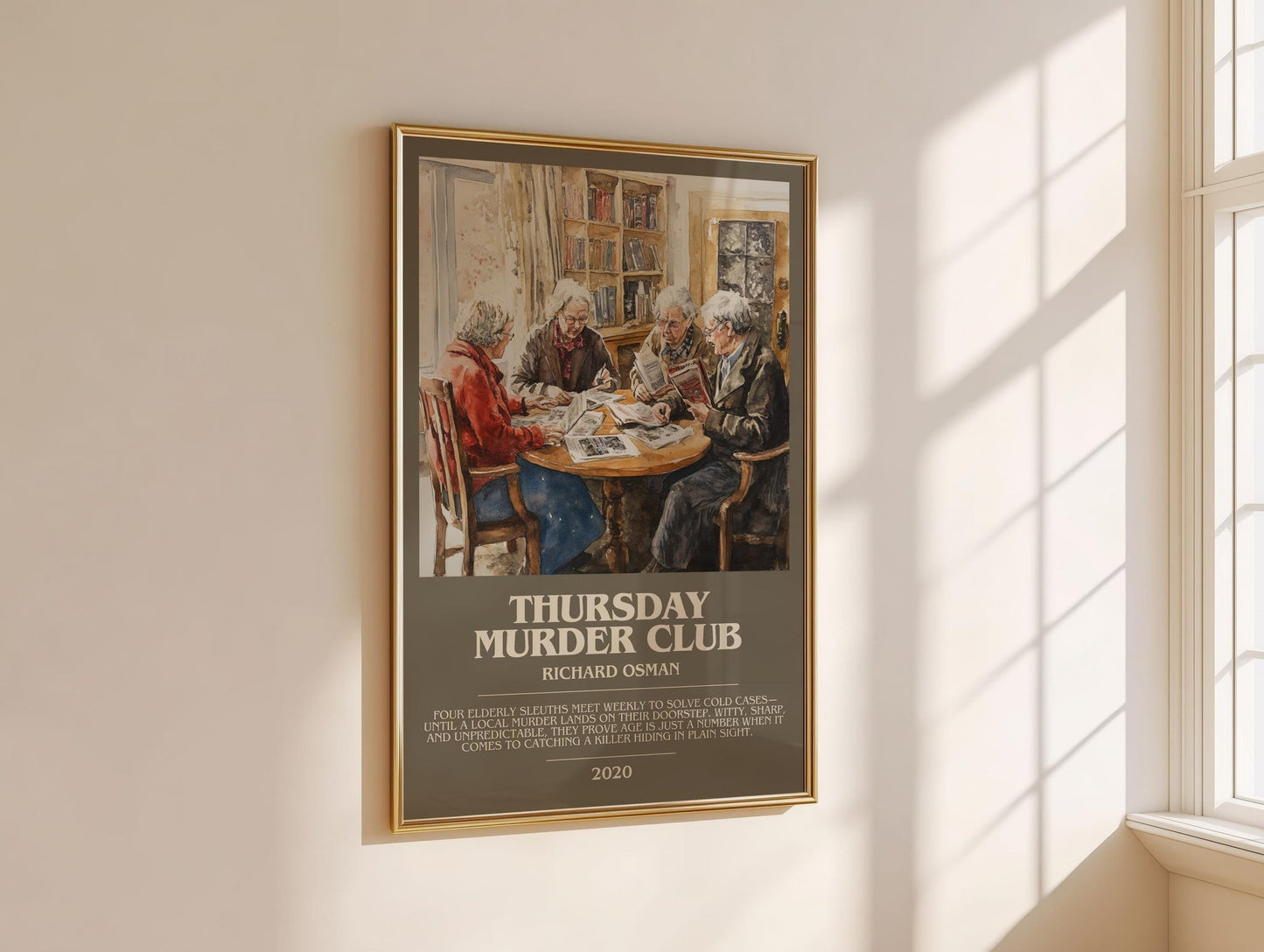 Thursday Murder Club bookish book poster framed on wall – crime wall art