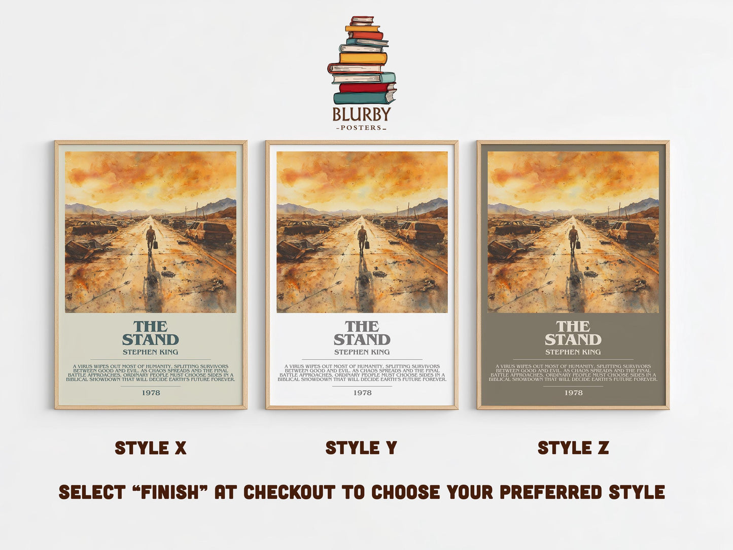 The Stand bookish poster colour and style options – Stephen King book art