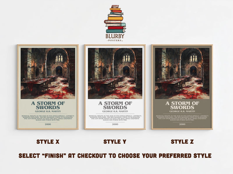 A Storm of Swords bookish poster colour and style options – George R. R. Martin book art