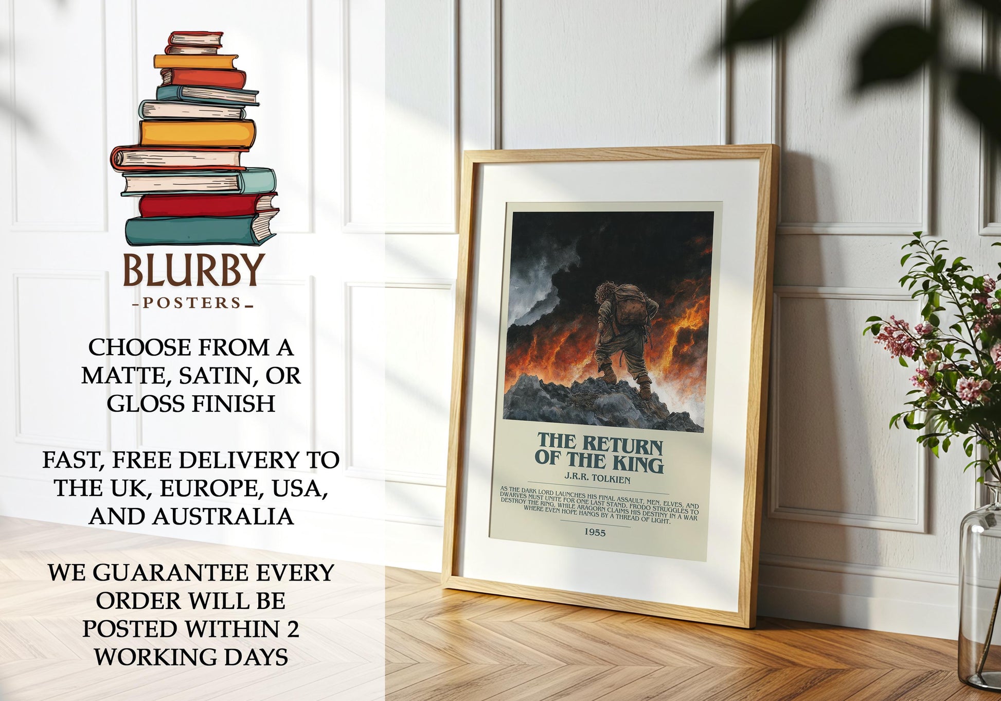 The Return Of The King by J.R.R. Tolkien | Descriptive Modern Book Art | Poster