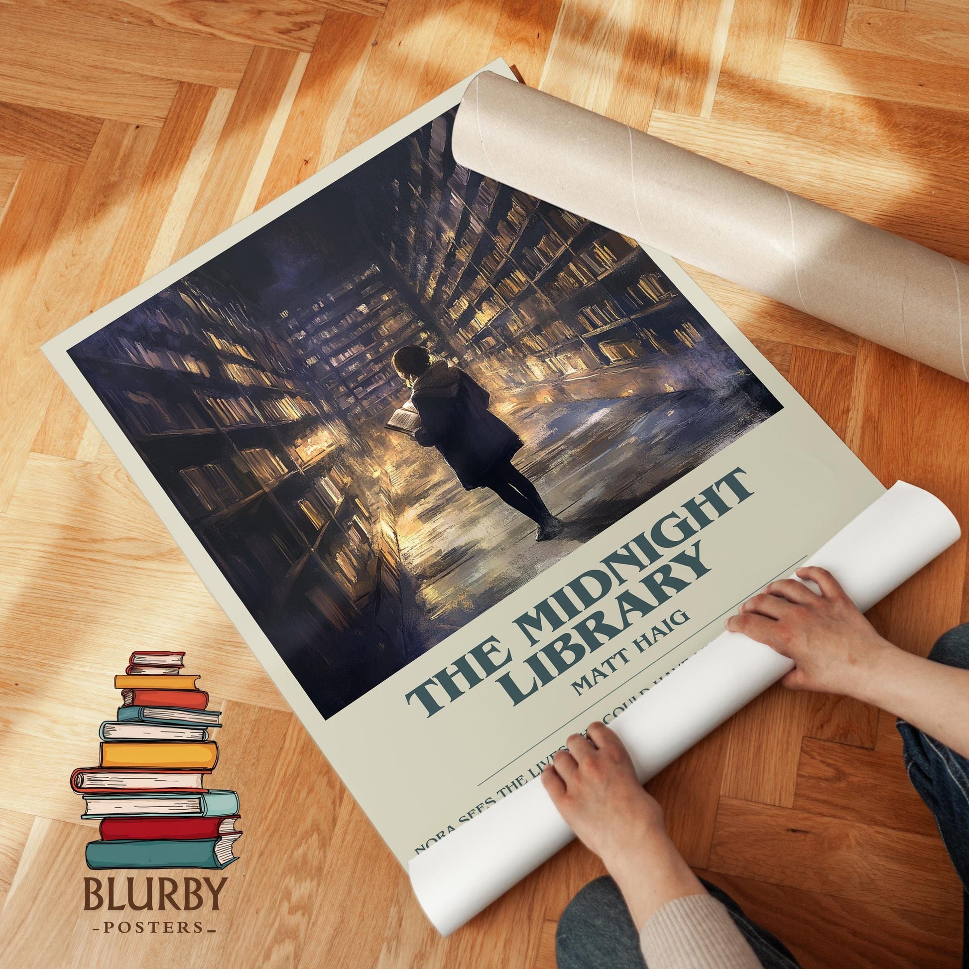 The Midnight Library book poster packaging – museum-quality print rolled in protective tube