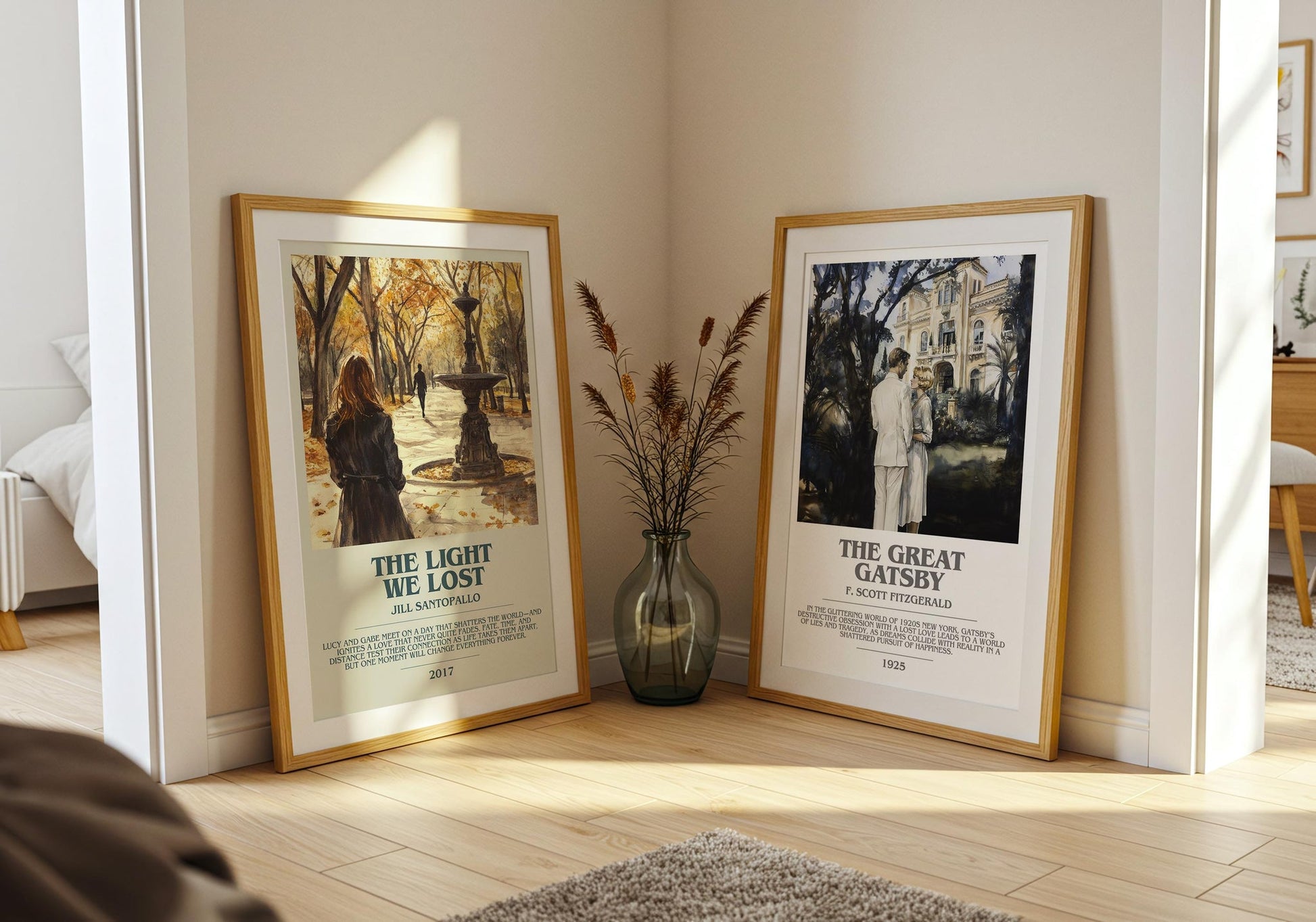 The Light We Lost bookish poster paired in gallery wall – literary art prints