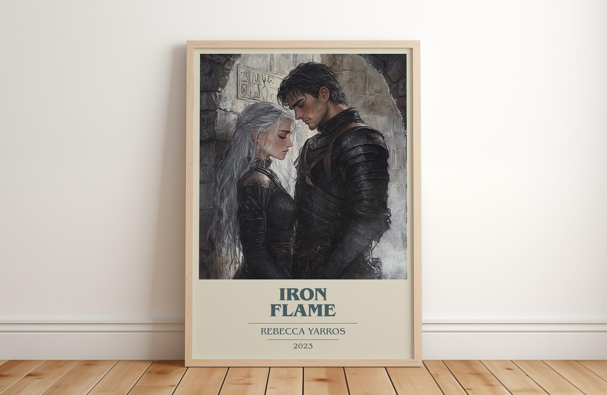 Iron Flame by Rebecca Yarros Descriptive Poster Print. Free Delivery Wall Art Author & Blurb Book Artwork Novel