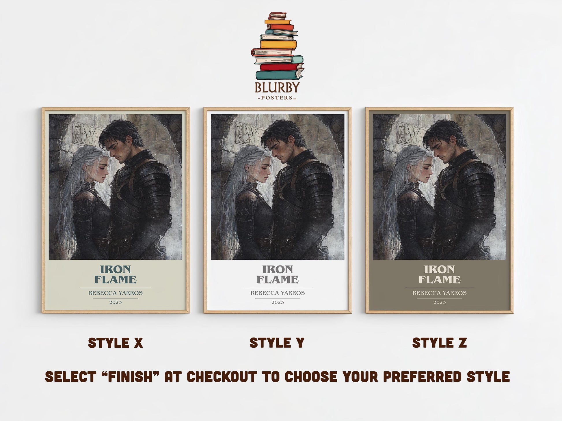 Iron Flame by Rebecca Yarros Descriptive Poster Print. Free Delivery Wall Art Author & Blurb Book Artwork Novel