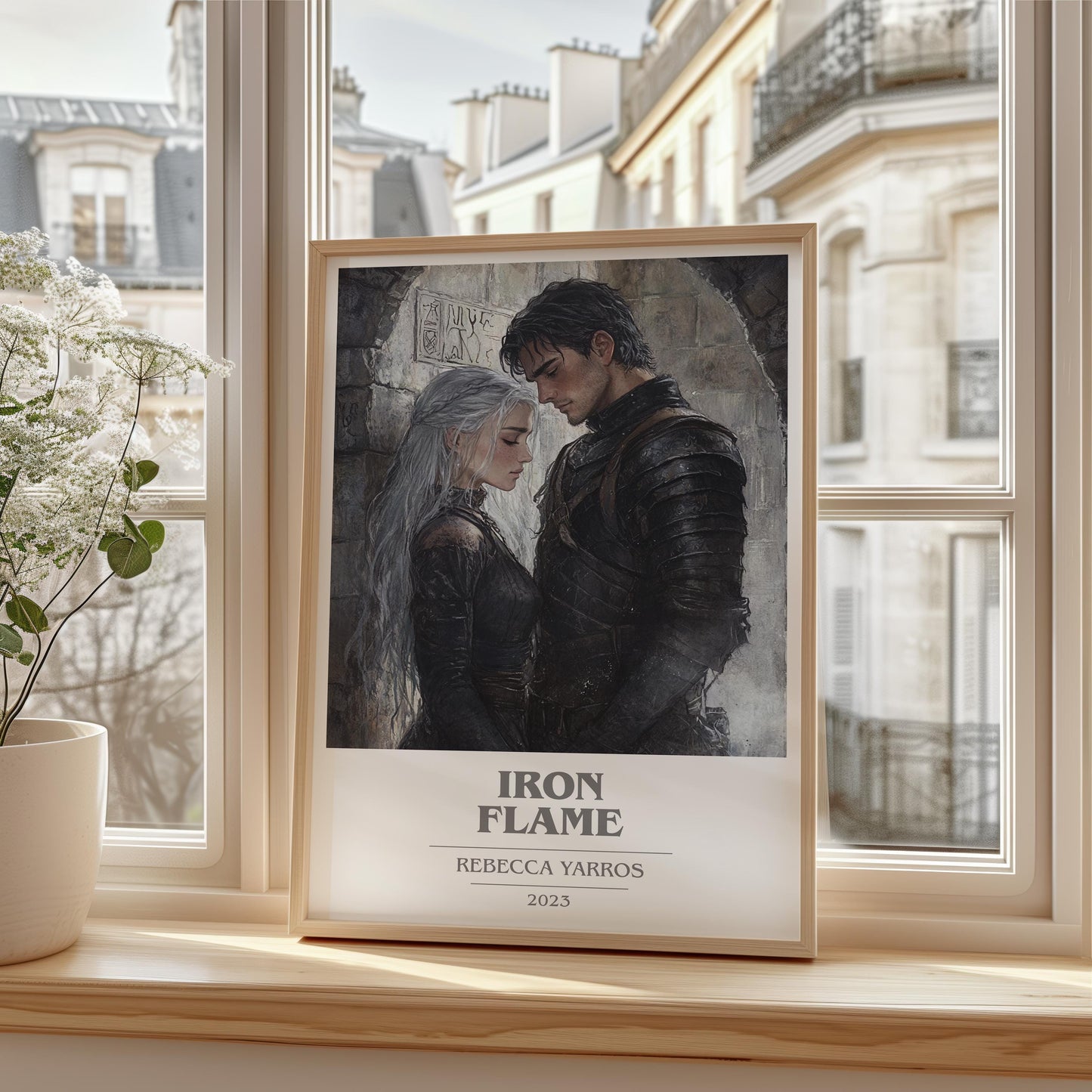 Iron Flame by Rebecca Yarros Descriptive Poster Print. Free Delivery Wall Art Author & Blurb Book Artwork Novel