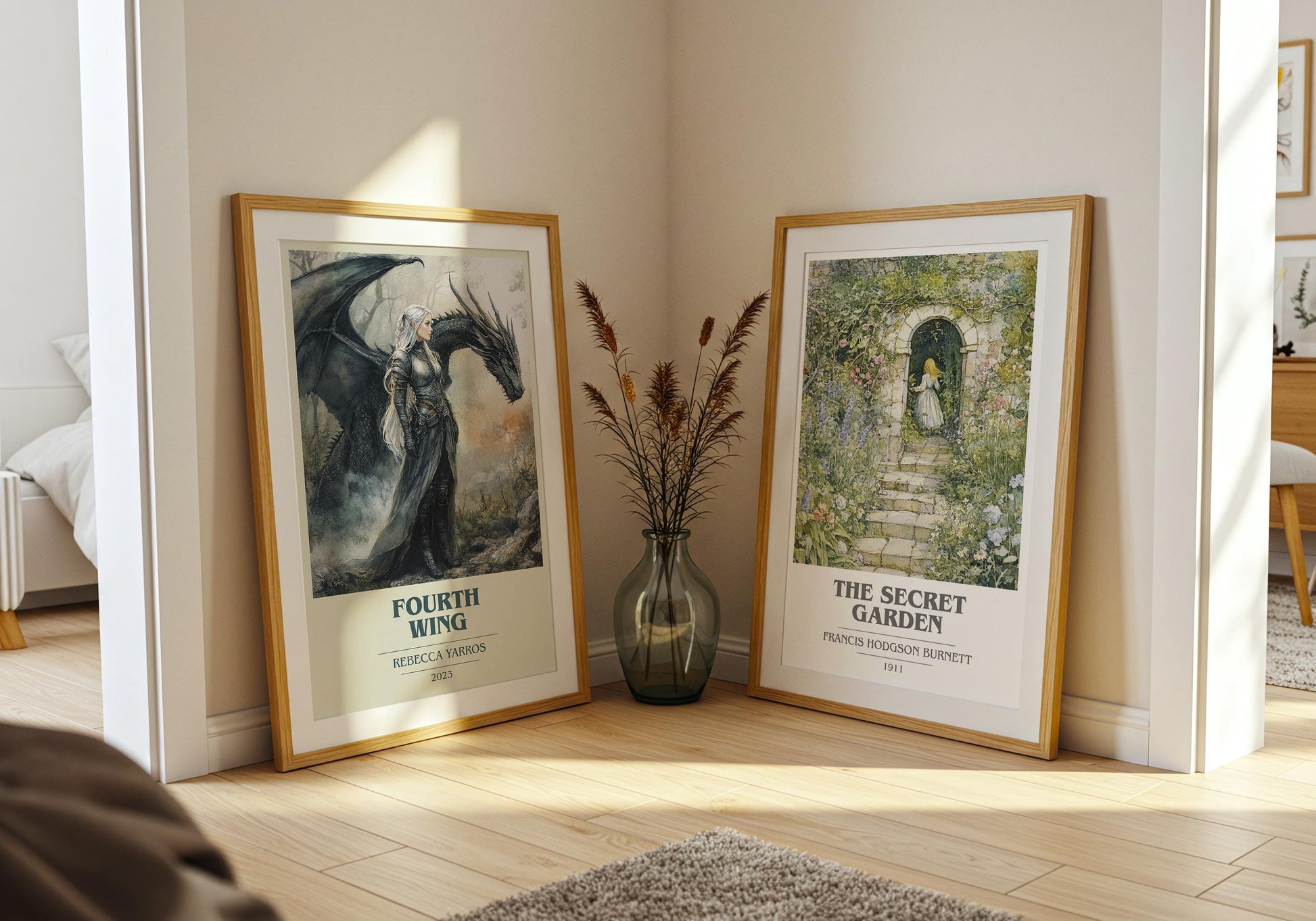 Fourth Wing by Rebecca Yarros Descriptive Poster Print. Free Delivery Wall Art Author & Blurb Book Artwork Novel