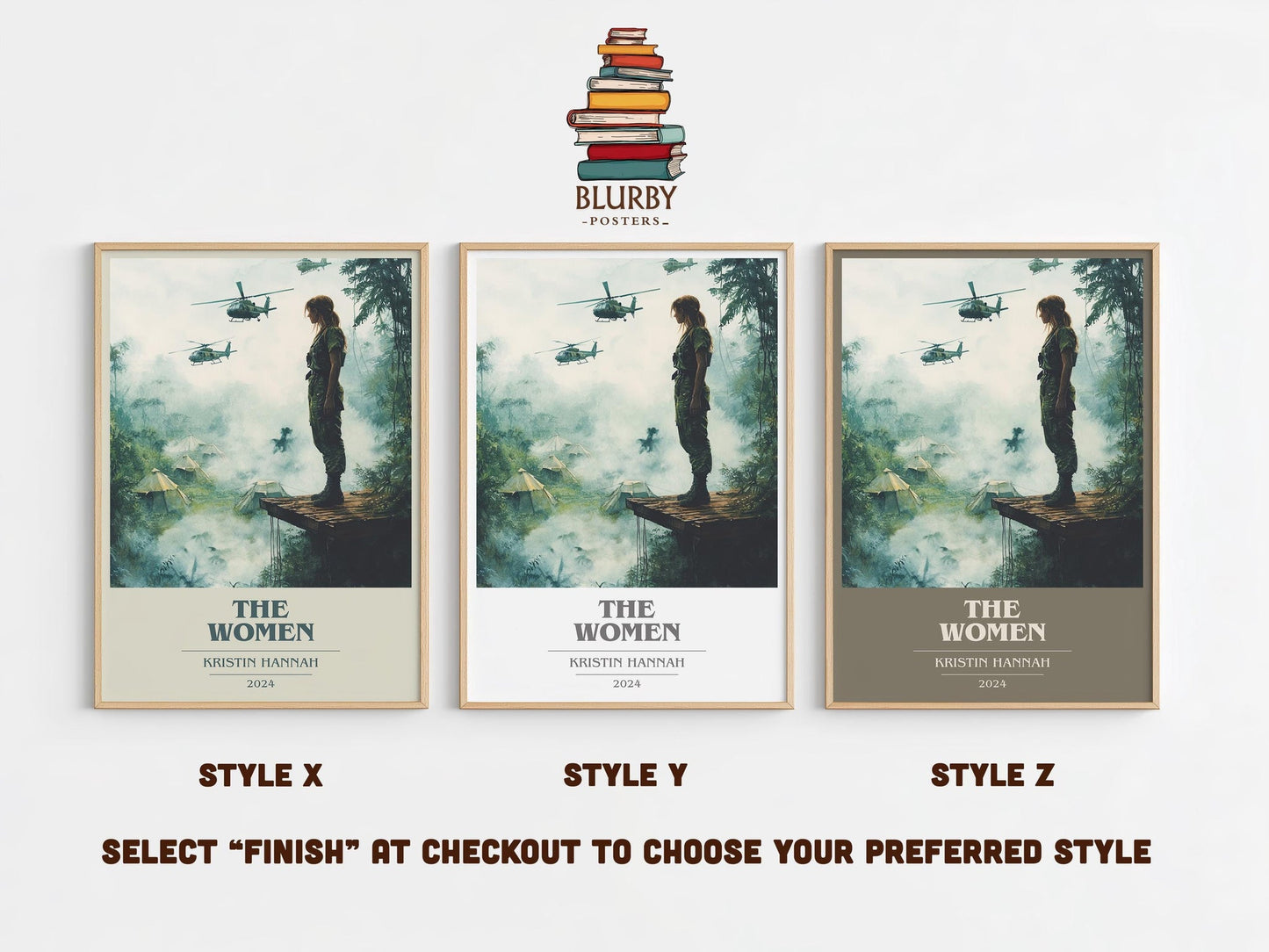 The Women book cover poster colour and style options – Kristin Hannah book art