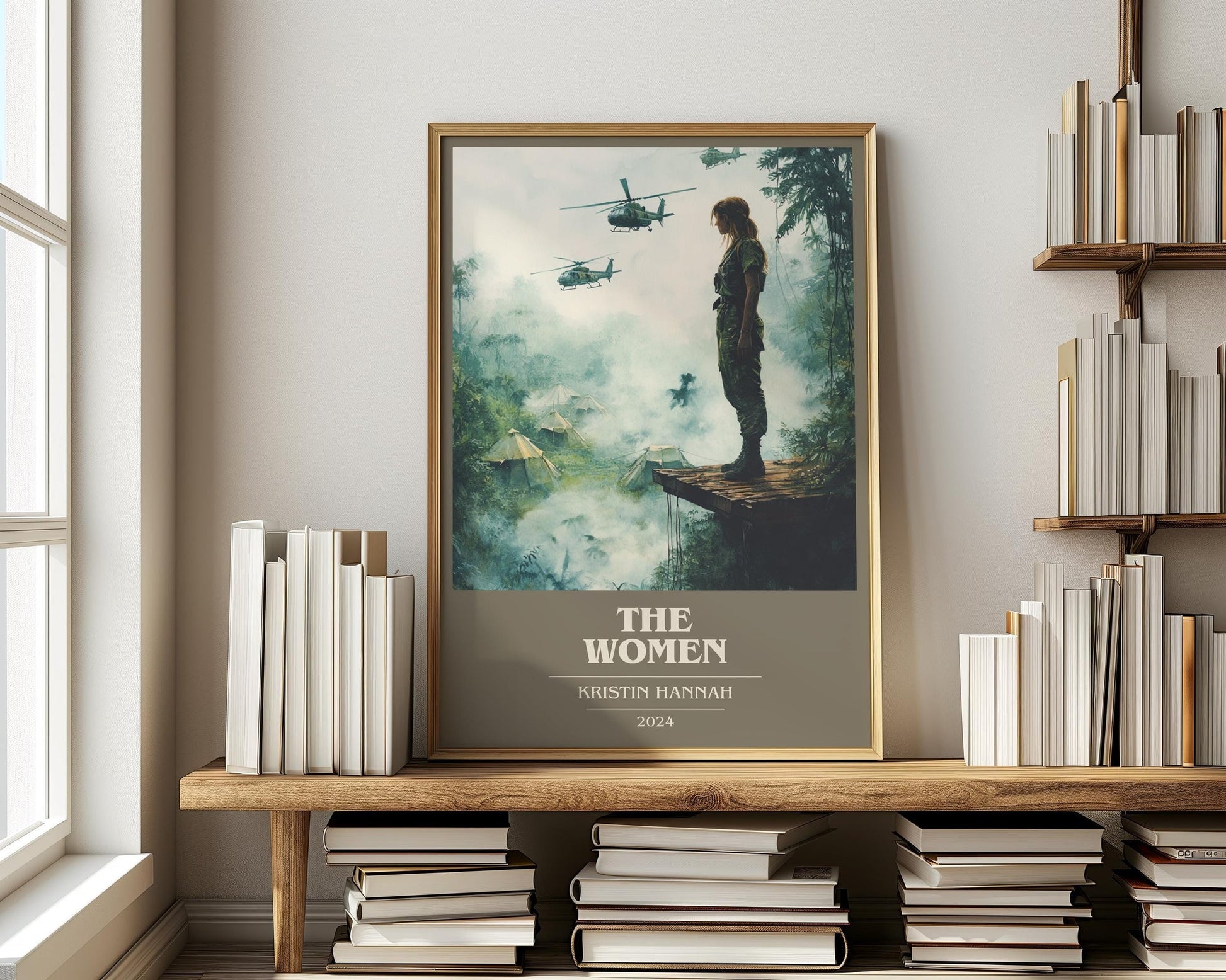The Women book cover print on bookshelf – Kristin Hannah fan gift