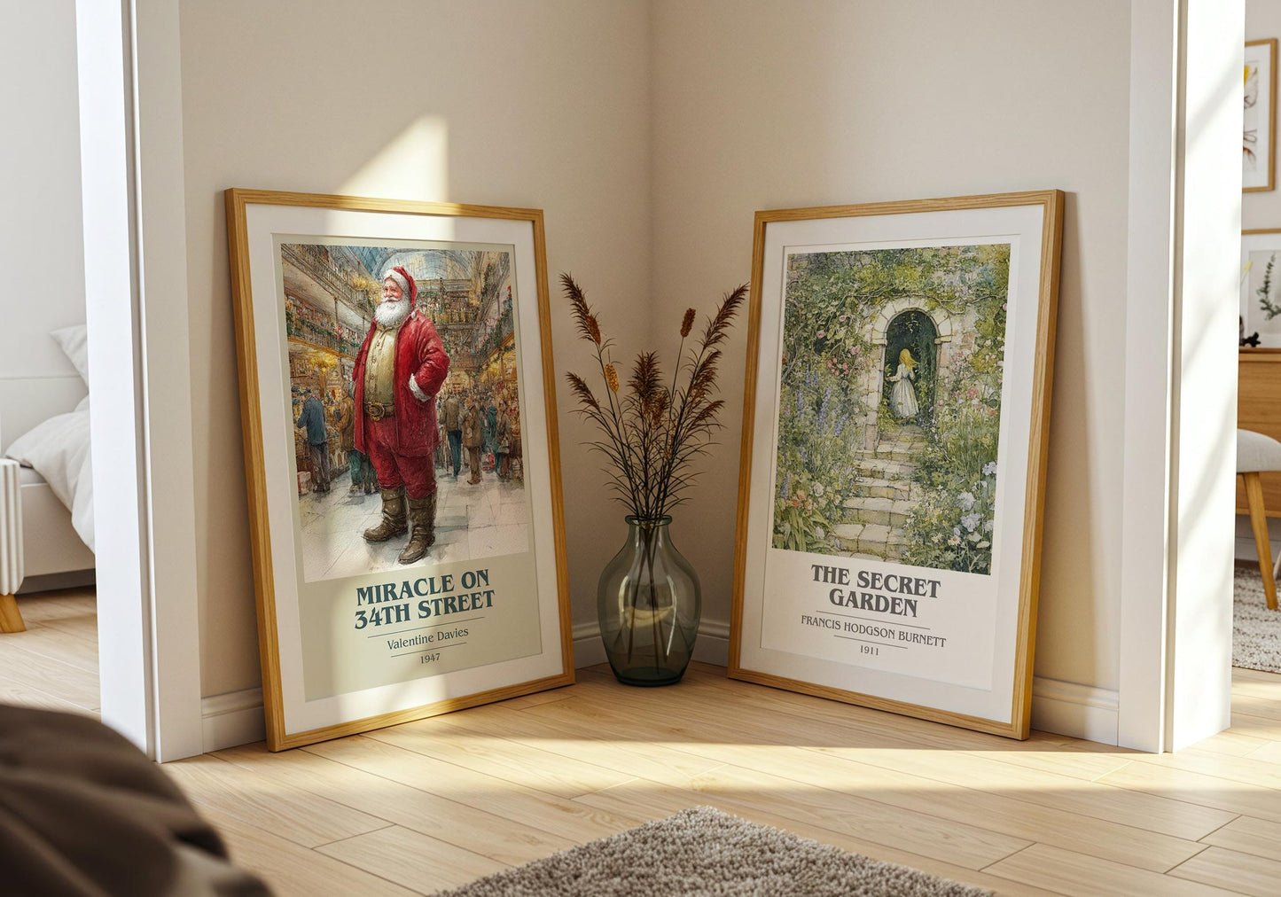 Miracle On 34th Street book cover print on bookshelf – VALENTINE DAVIES fan gift