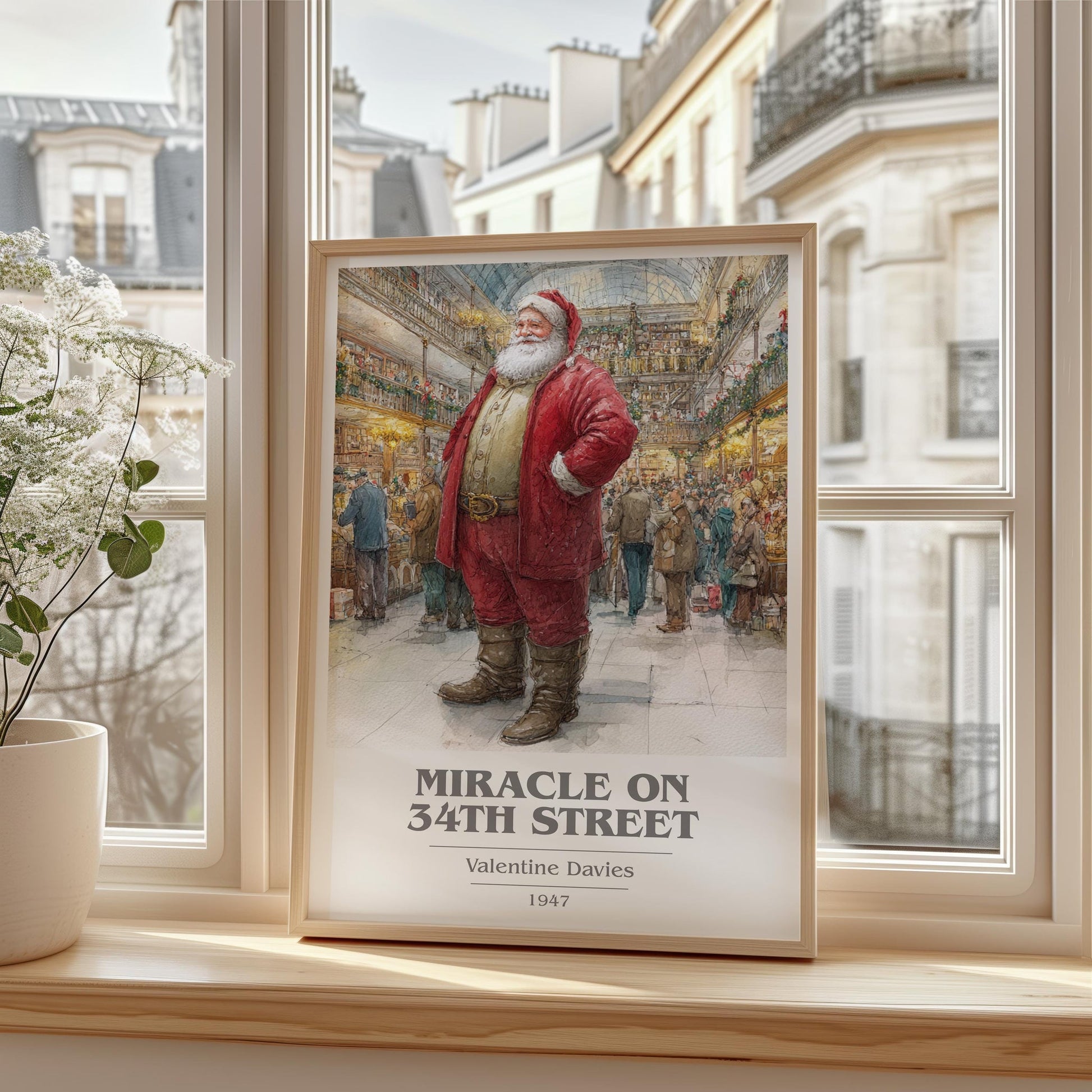 Miracle On 34th Street book cover poster colour and style options – VALENTINE DAVIES book art