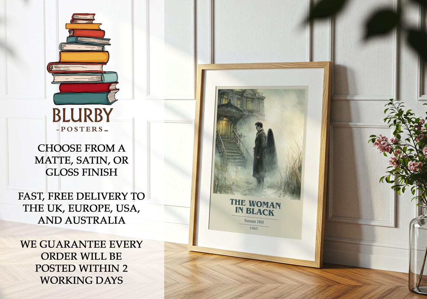 The Woman in Black by Susan Hill | Book Poster | Literary Art Gift For Book Lover | Novel Inspired Wall Art