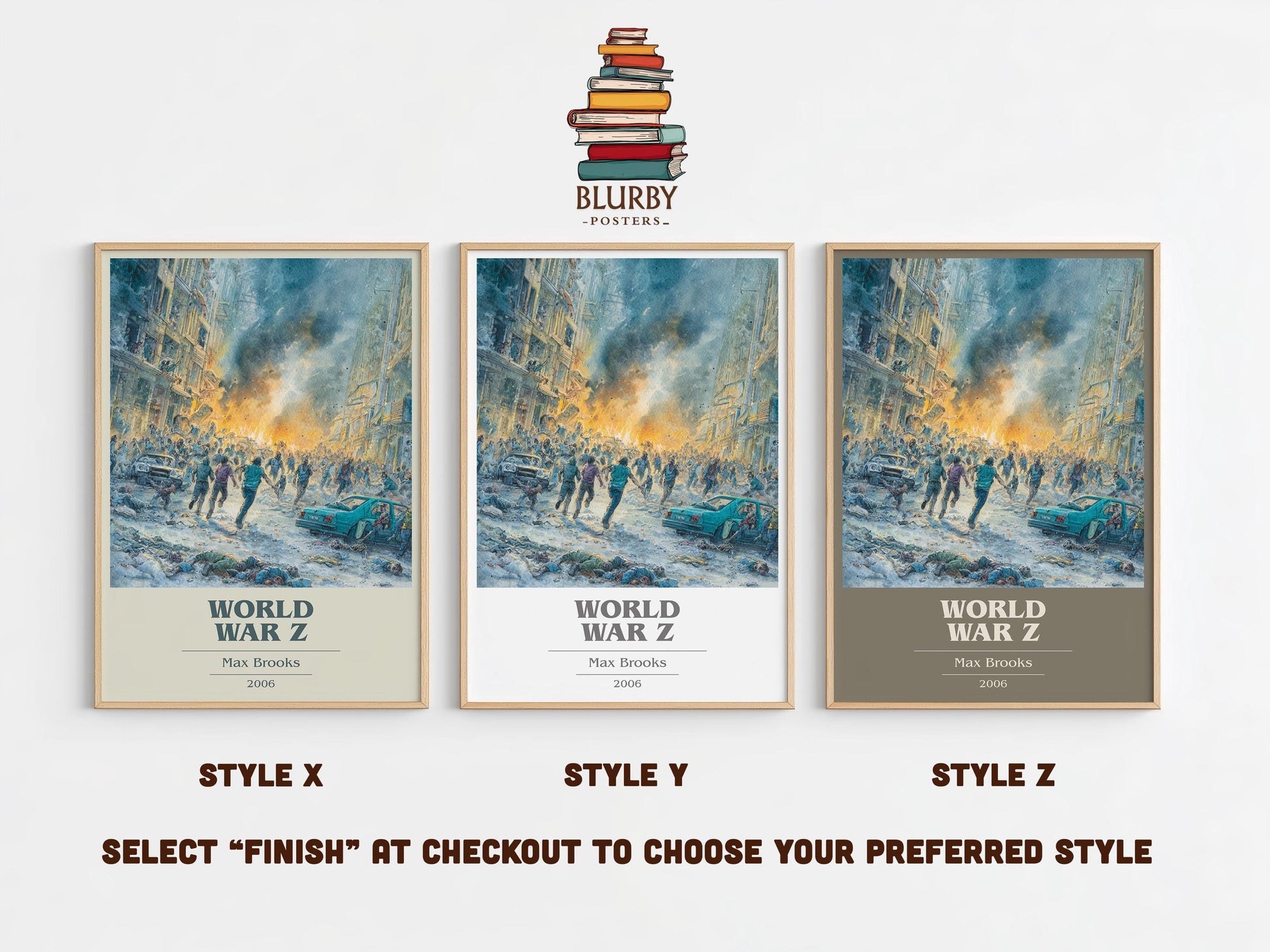 World War Z by Max Brooks | Book Poster | Literary Art Gift For Book Lover | Novel Inspired Wall Art