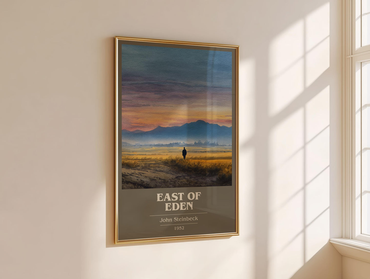 East of Eden book cover book poster framed on wall – classic literature wall art