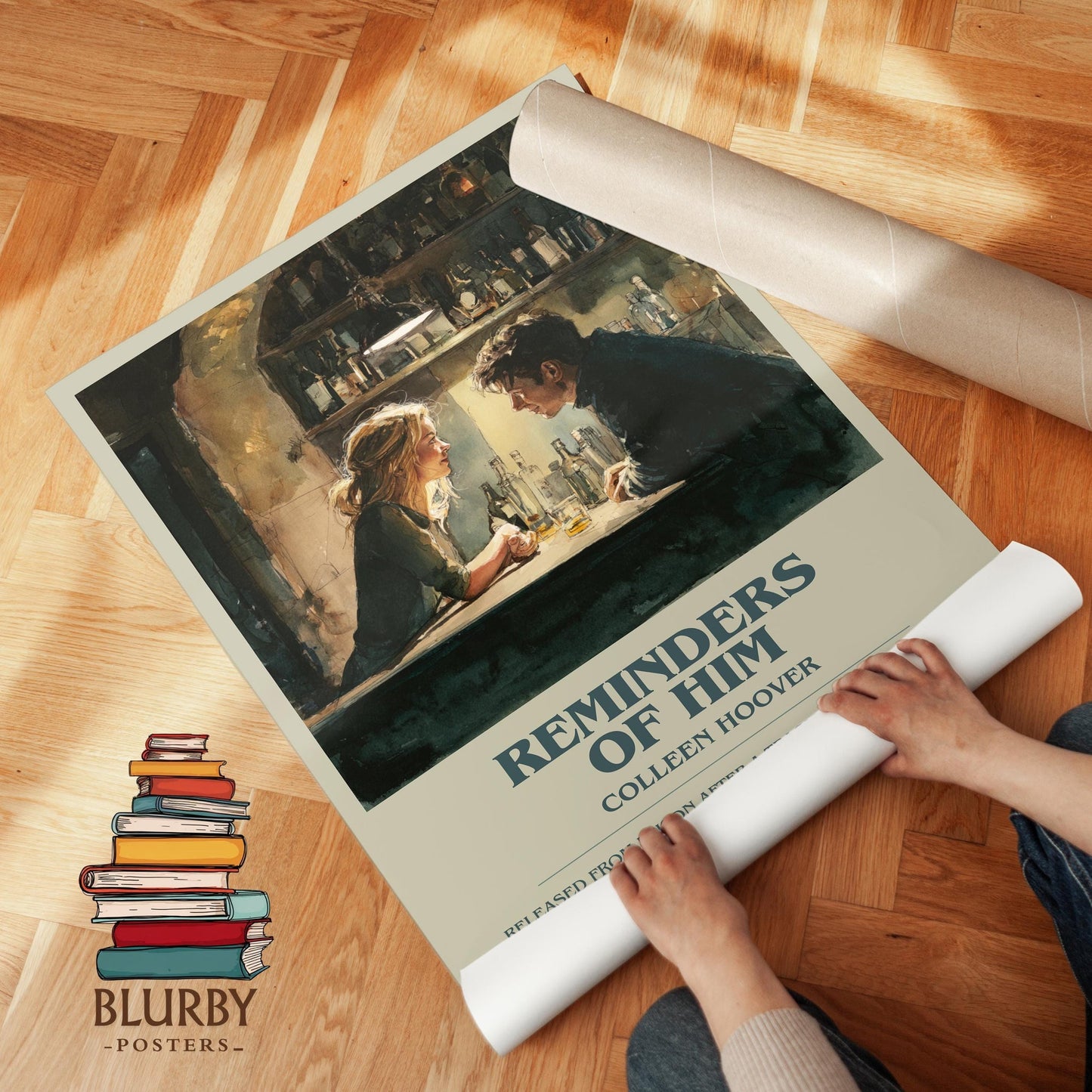 Reminders of Him book poster packaging – museum-quality print rolled in protective tube