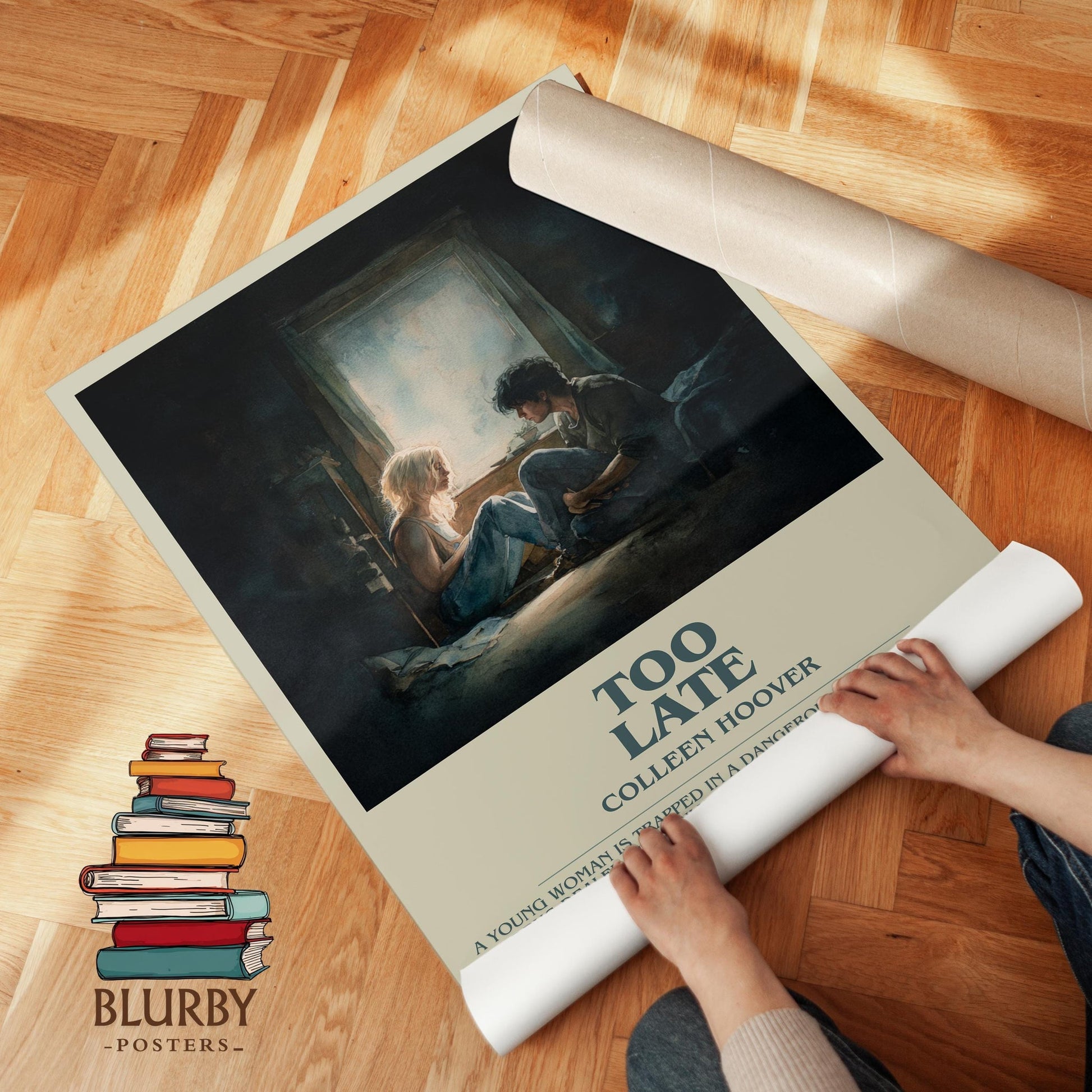 Too late book poster packaging – museum-quality print rolled in protective tube