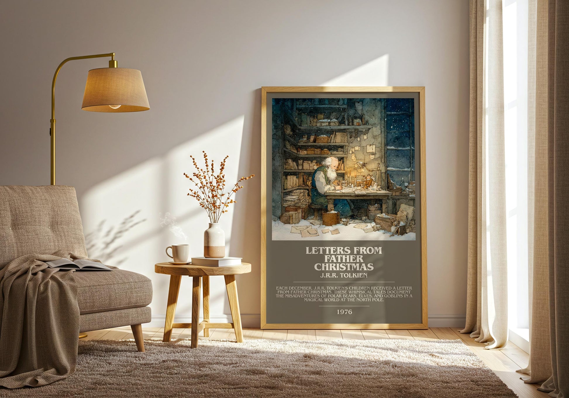 Letters From Father Christmas by J. R. R. Tolkien | Book Poster | Literary Art Gift For Book Lover | Novel Inspired Wall Art | Free Delivery