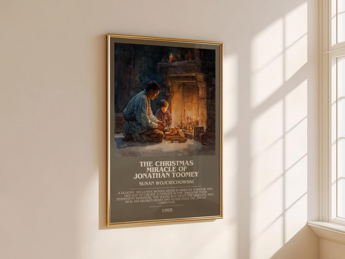 The Christmas Miracle of Jonathan Toomey bookish book poster framed on wall – classic literature wall art