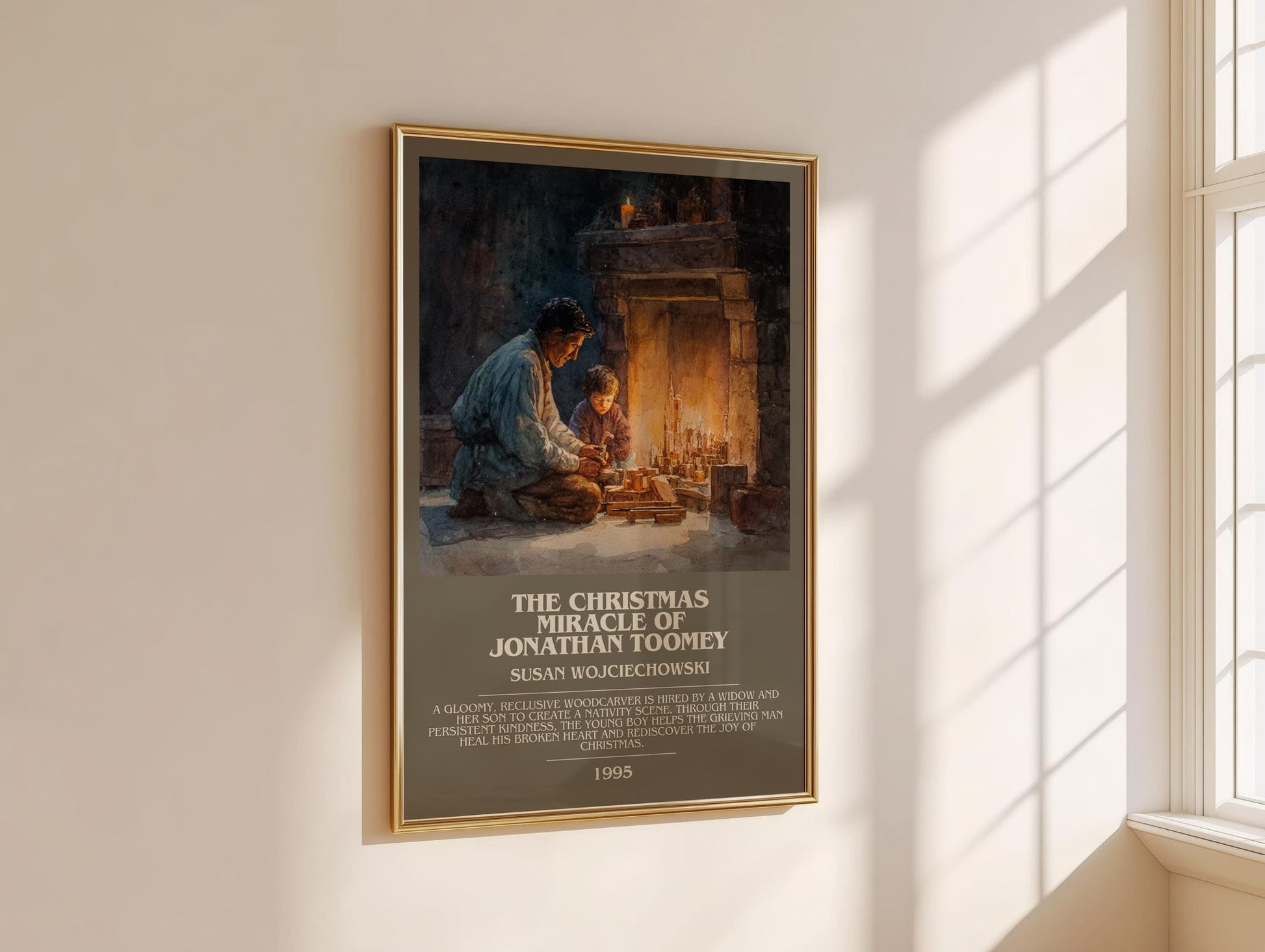 The Christmas Miracle of Jonathan Toomey bookish book poster framed on wall – classic literature wall art