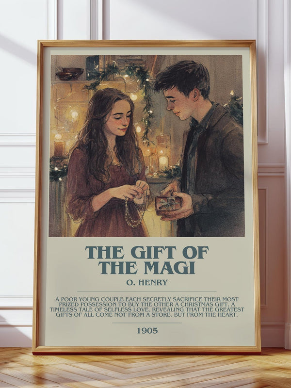 The Gift Of The Magi bookish print in frame leaning in hallway – adventure wall art