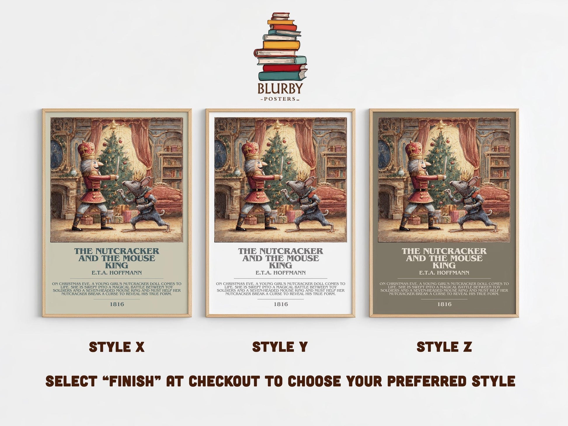 Nutcracker and the Mouse King bookish poster colour and style options – E. T. A. Hoffmann book art