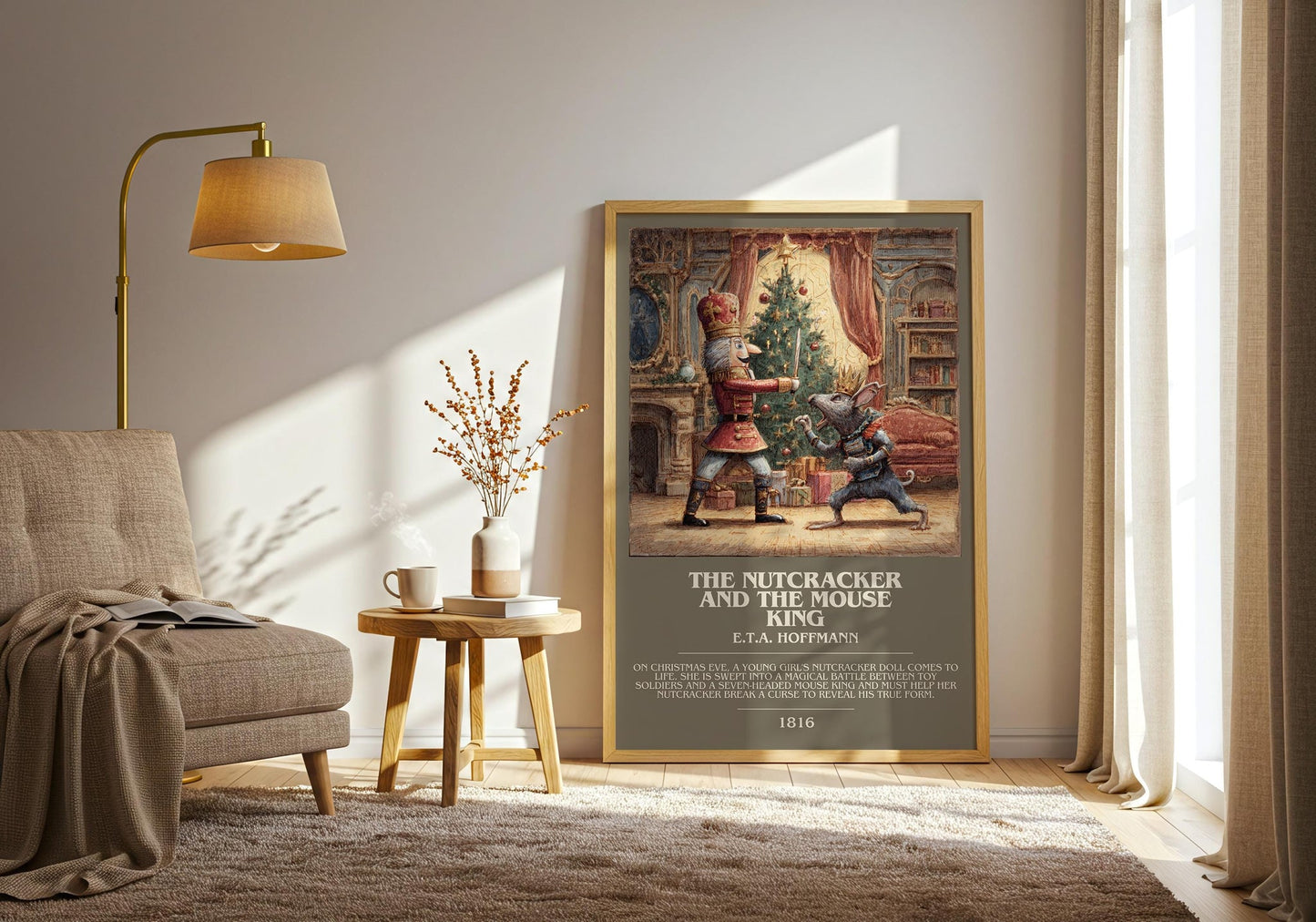 Nutcracker and the Mouse King bookish print on bookshelf – E. T. A. Hoffmann fan gift
