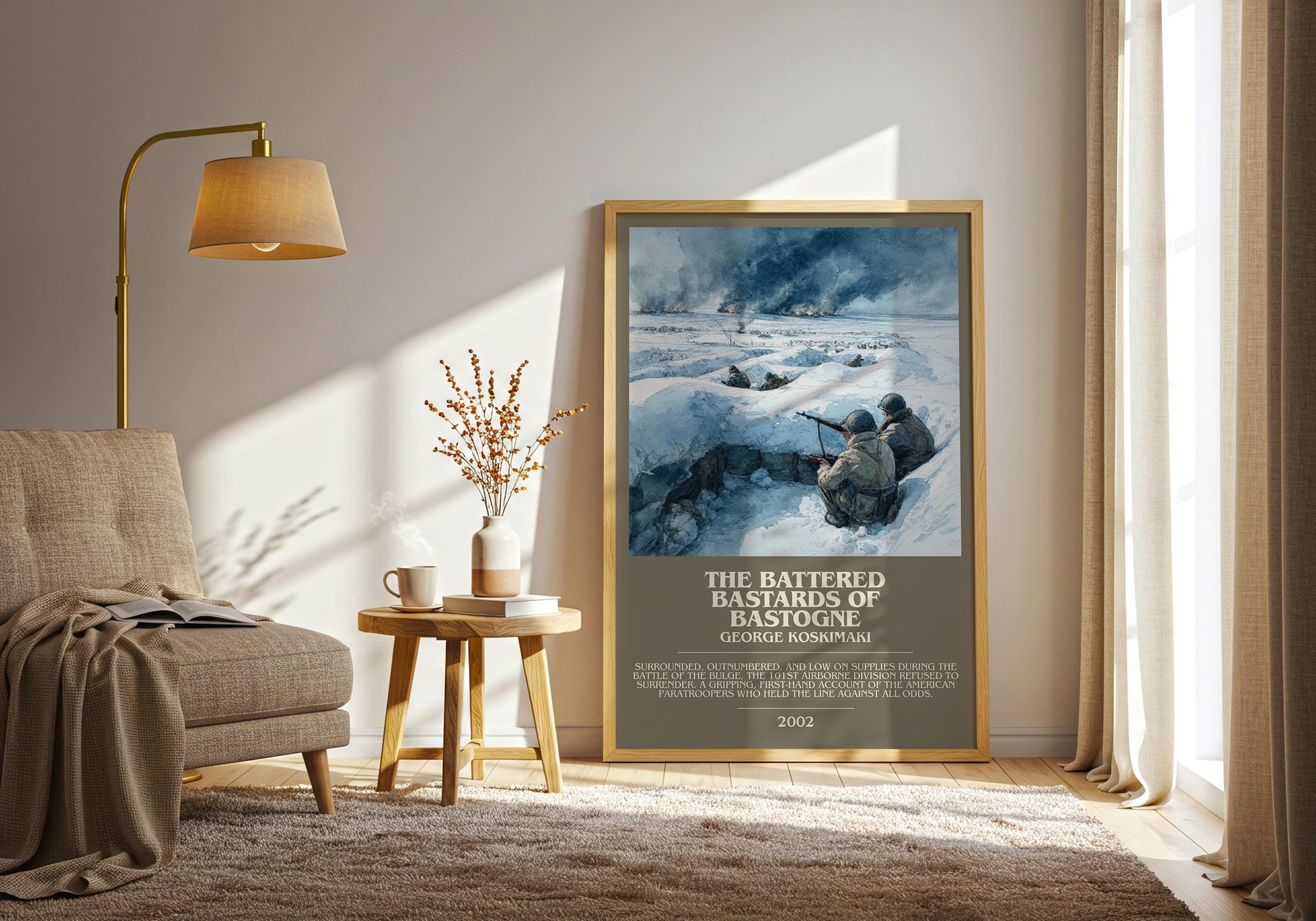 The Battered Bastards Of Bastogne bookish print on bookshelf – George Koskimaki fan gift