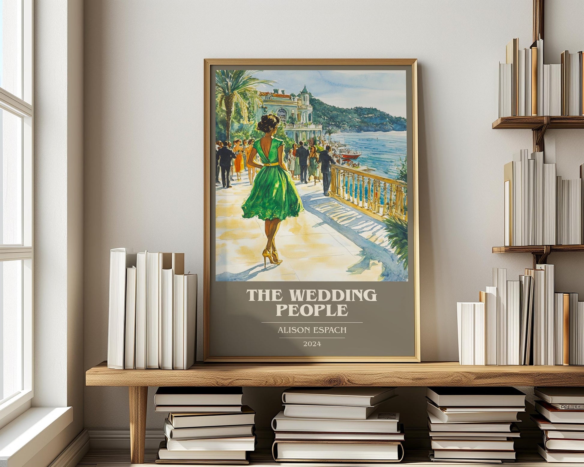 The Wedding People book cover print on bookshelf – Alison Espach fan gift