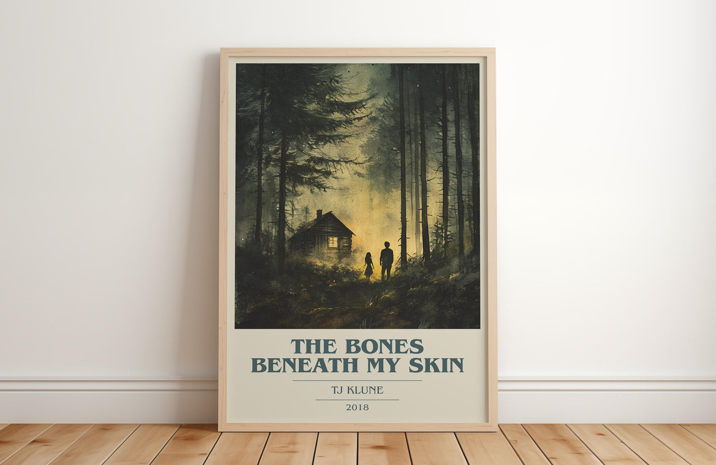 The Bones Beneath My Skin by TJ Klune Descriptive Poster Print. Free Delivery Wall Art Author & Blurb Book Artwork Novel