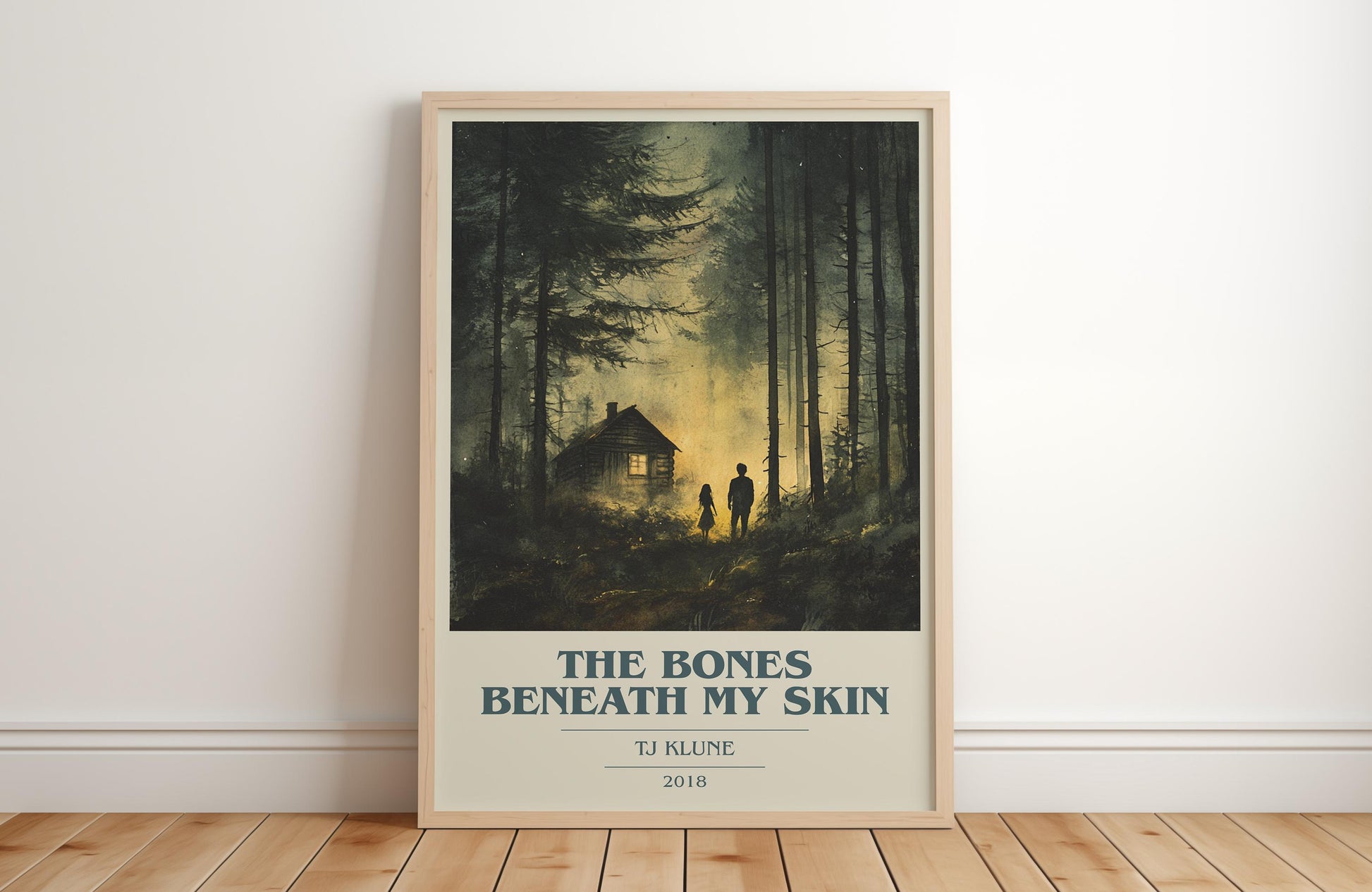 The Bones Beneath My Skin by TJ Klune Descriptive Poster Print. Free Delivery Wall Art Author & Blurb Book Artwork Novel
