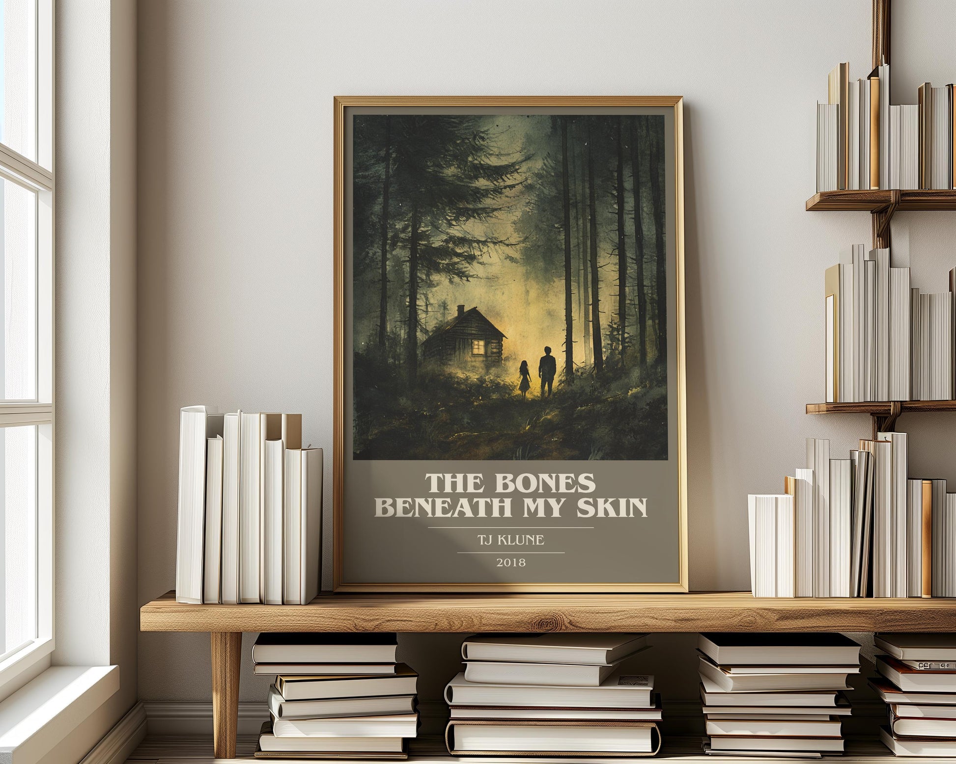 The Bones Beneath My Skin by TJ Klune Descriptive Poster Print. Free Delivery Wall Art Author & Blurb Book Artwork Novel
