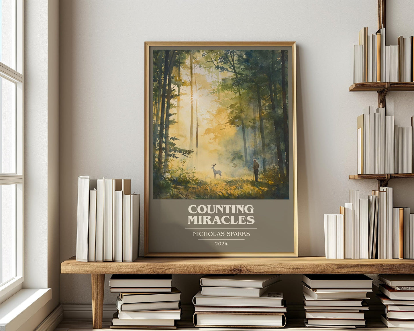 Counting Miracles book cover poster paired in gallery wall – literary art prints