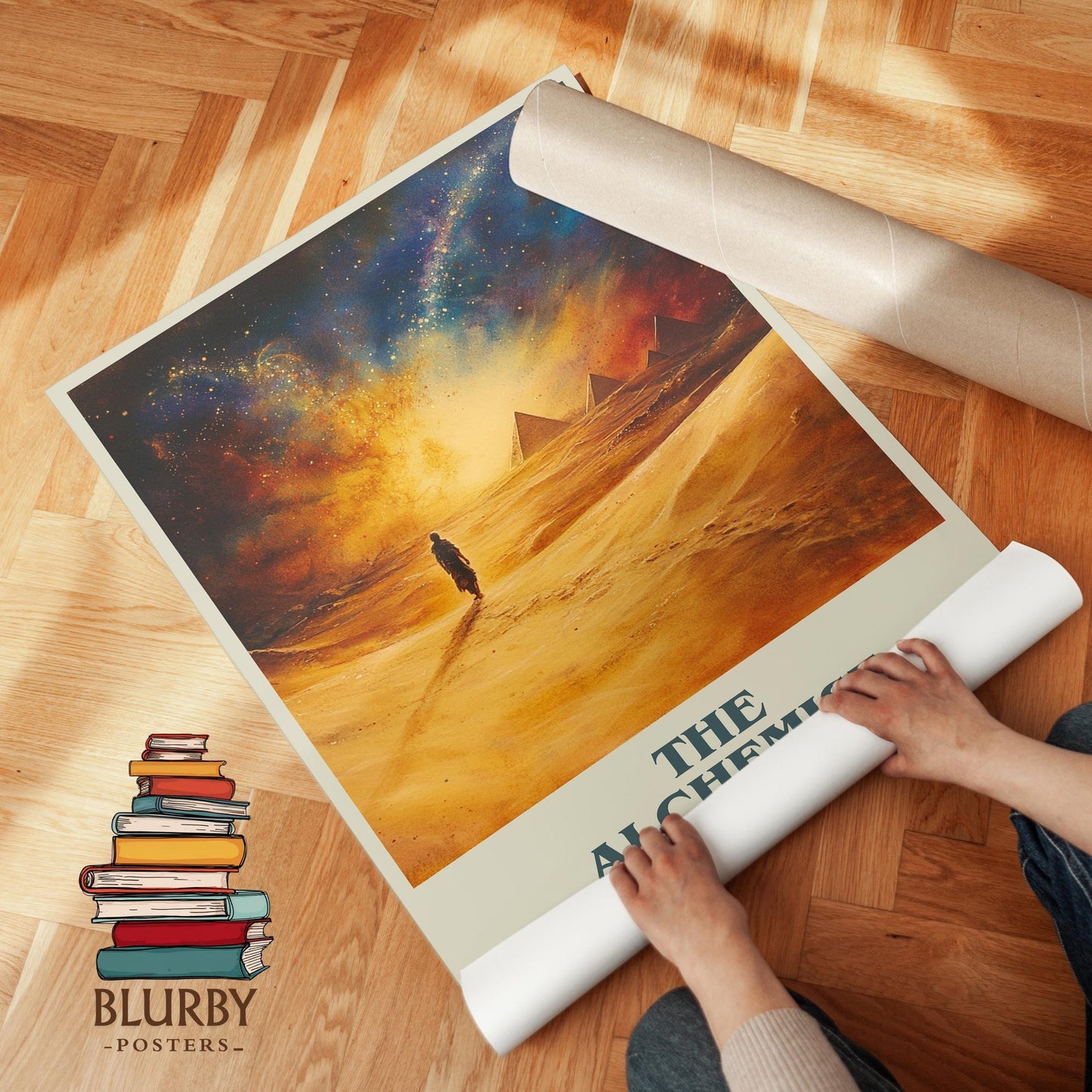The Alchemist book poster packaging – museum-quality print rolled in protective tube