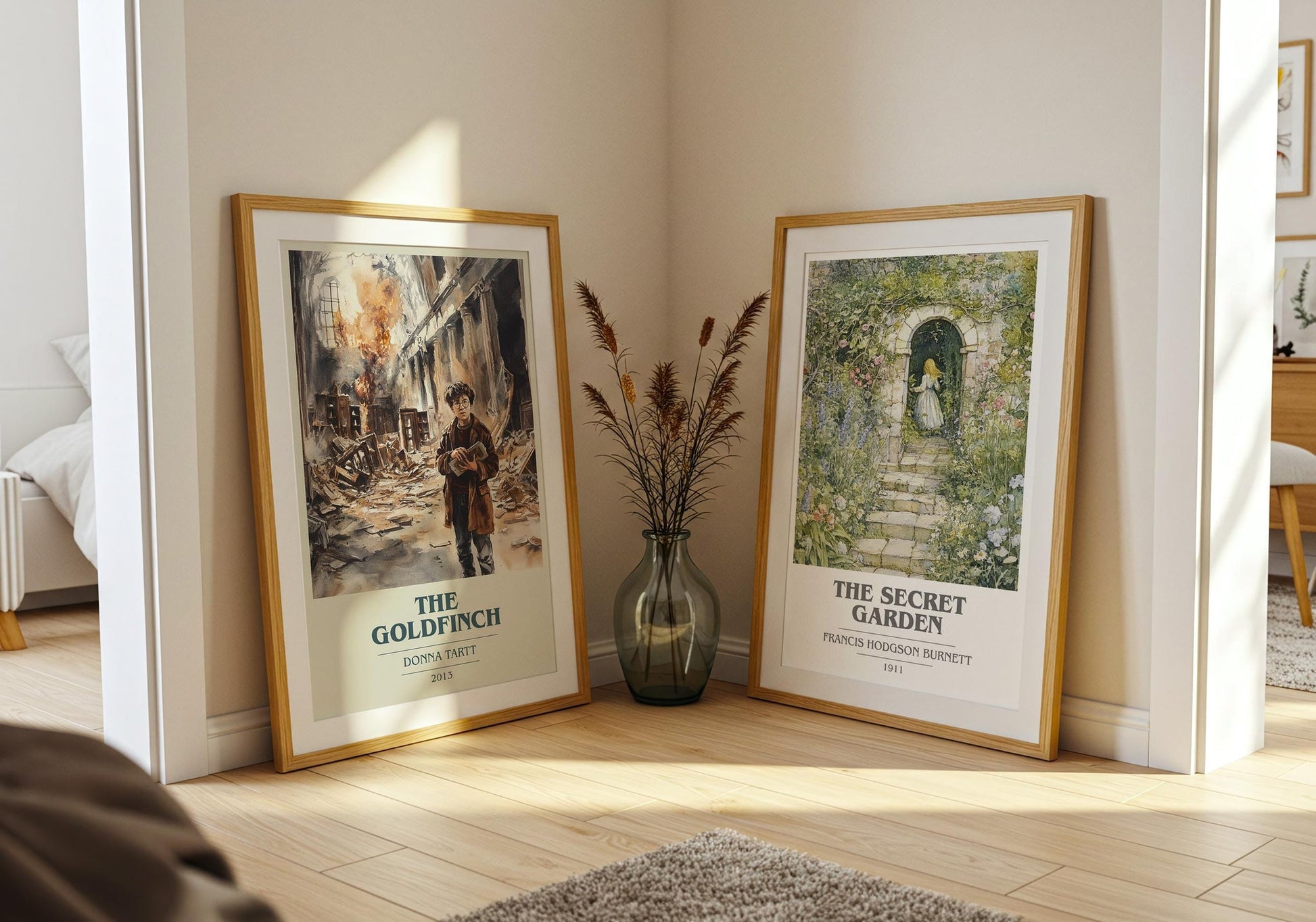The Goldfinch book cover print on bookshelf – Donna Tartt fan gift