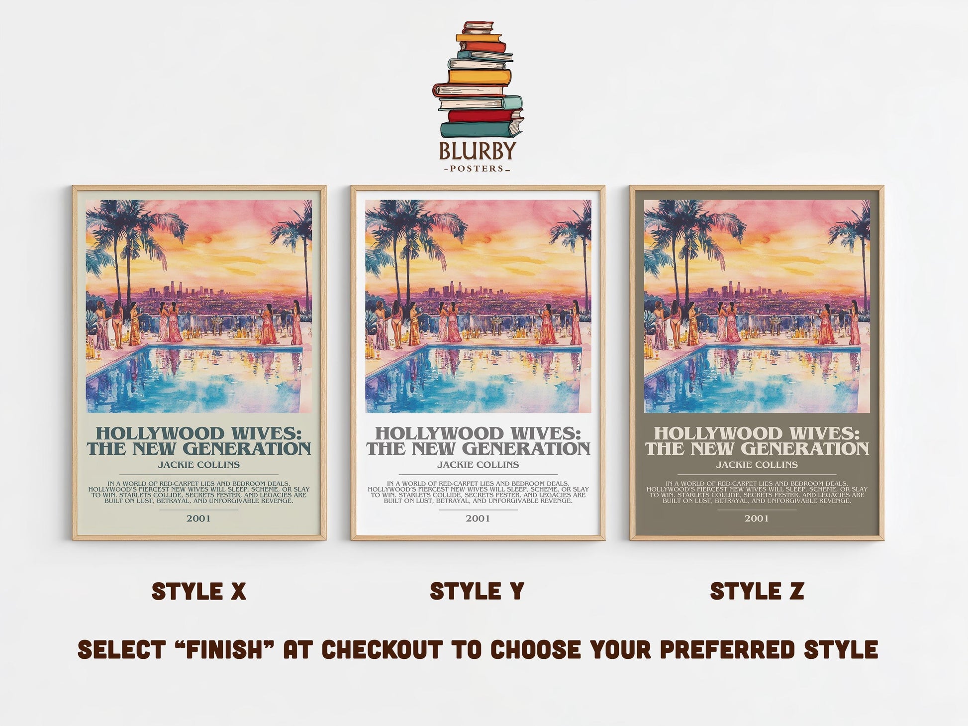 Hollywood Wives: The New Generation by Jackie Collins | Descriptive Modern Book Art | Poster