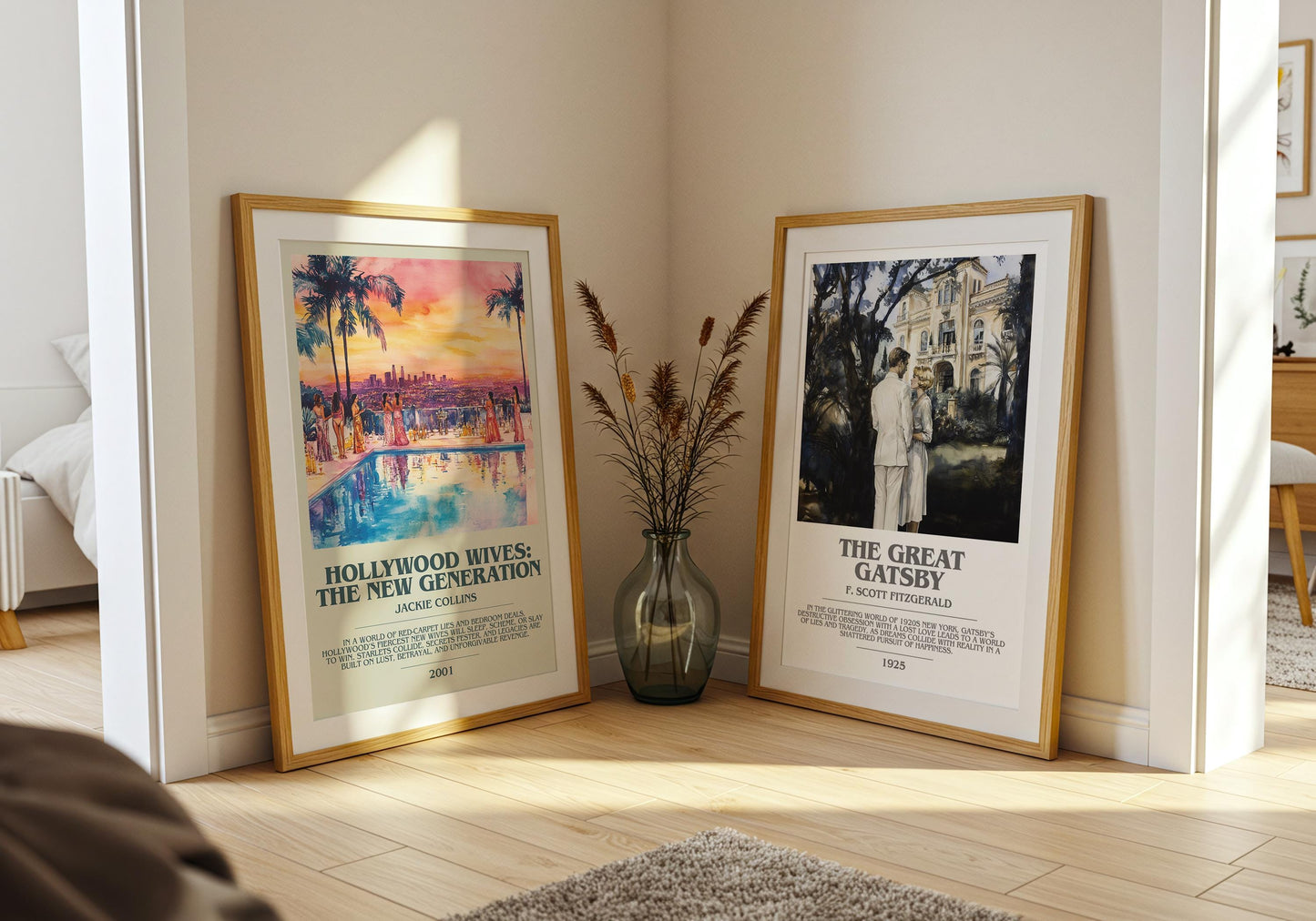 Hollywood Wives: The New Generation by Jackie Collins | Descriptive Modern Book Art | Poster