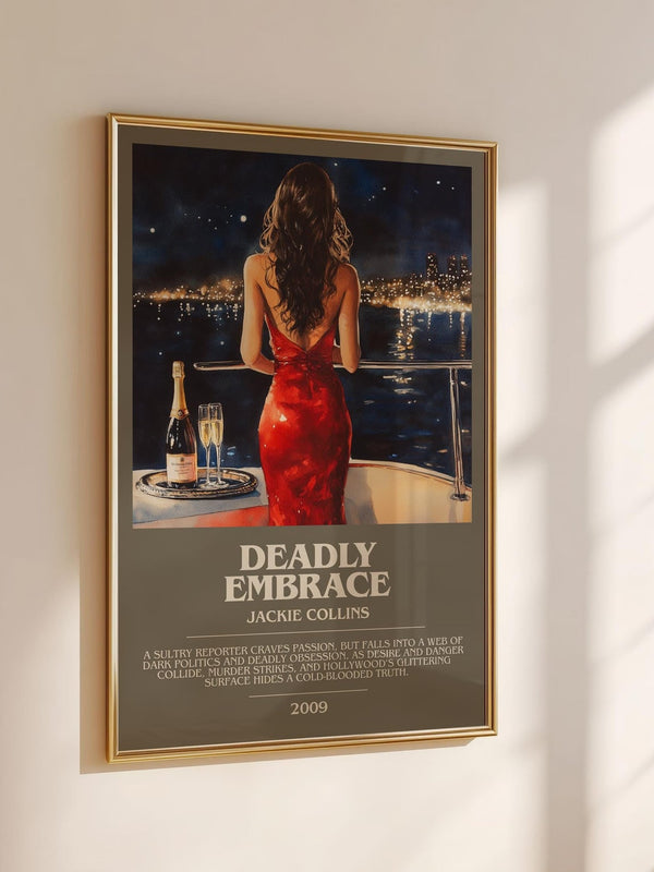Deadly Embrace bookish book poster framed on wall – romance wall art