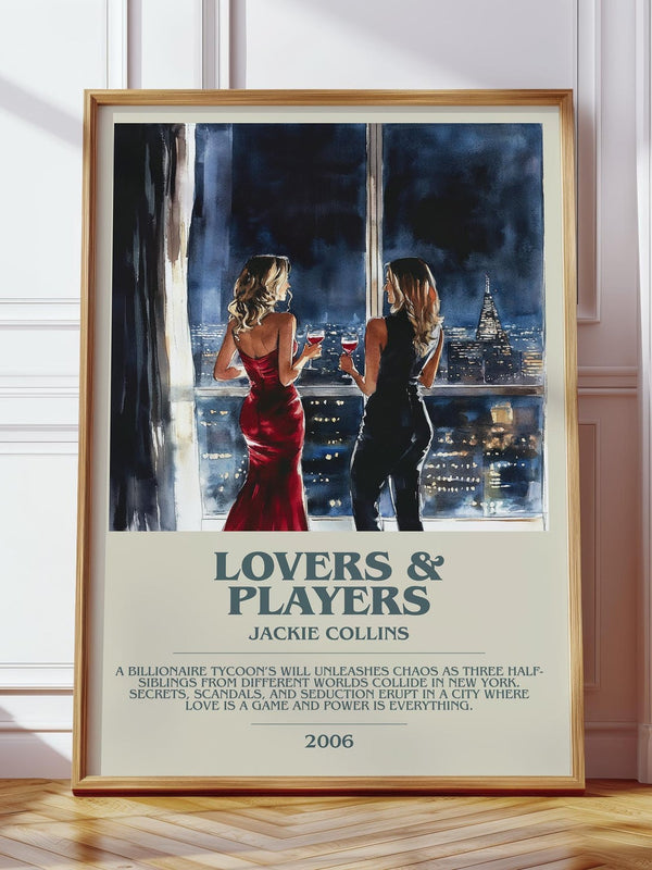 Lovers and Players bookish print in frame leaning in hallway – romance wall art