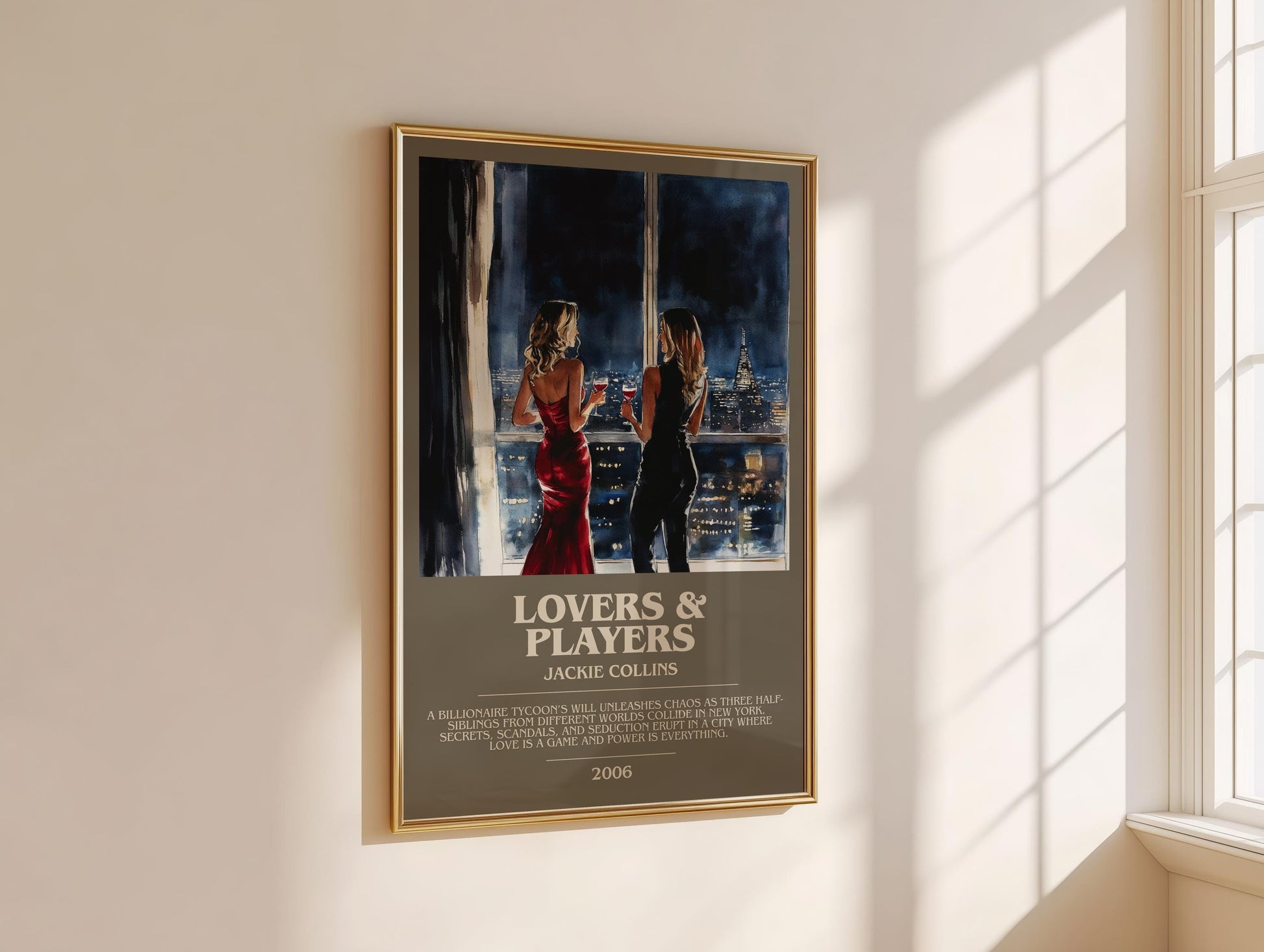 Lovers and Players by Jackie Collins | Descriptive Modern Book Art | Poster