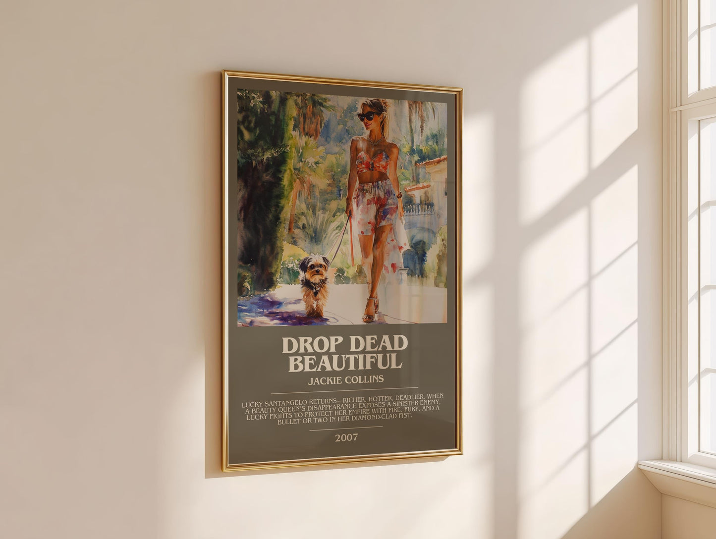 Drop Dead Beautiful by Jackie Collins | Descriptive Modern Book Art | Poster